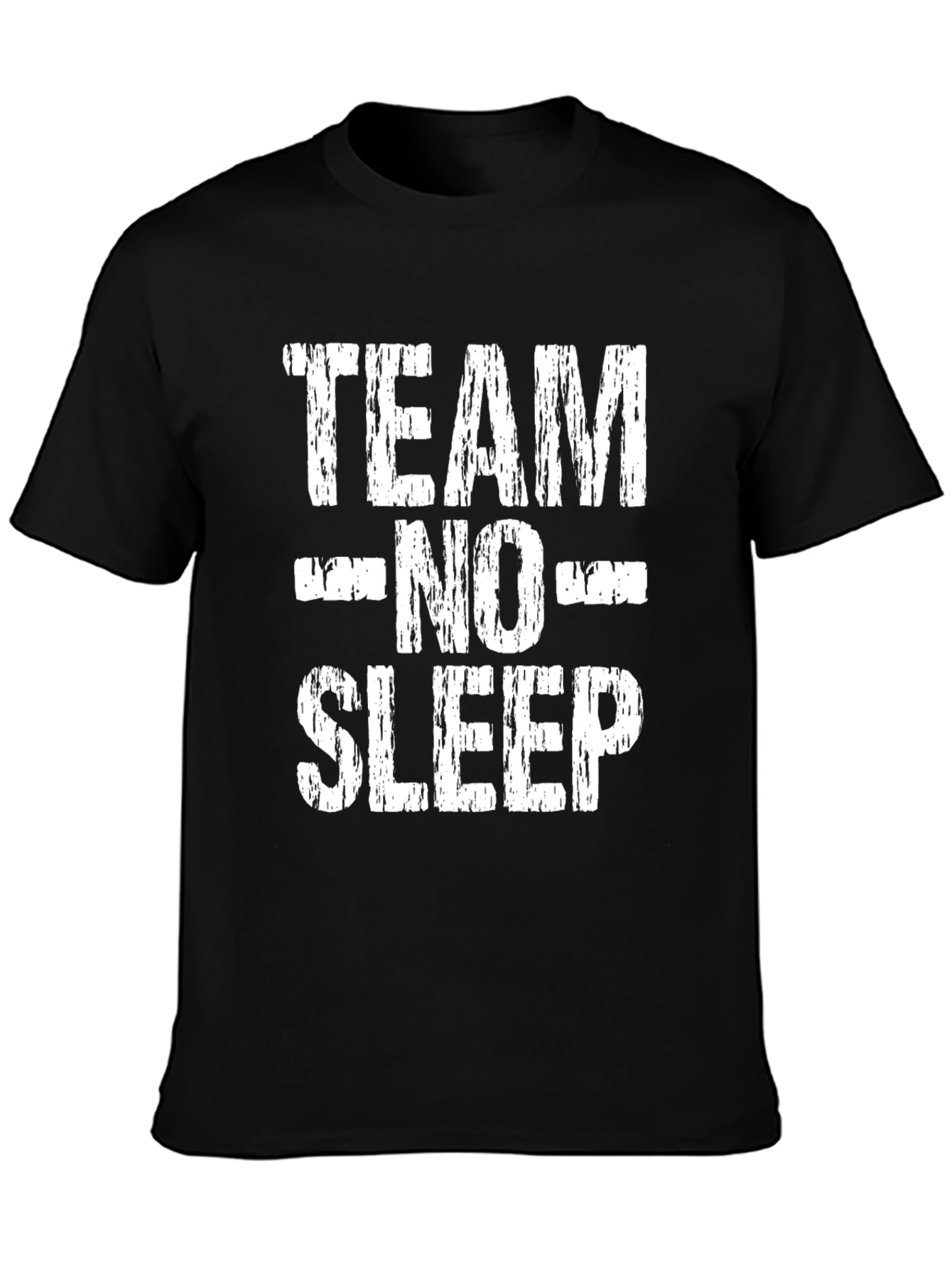Black Team No Sleep Graphic T-Shirt - Black Cotton Tee view 3