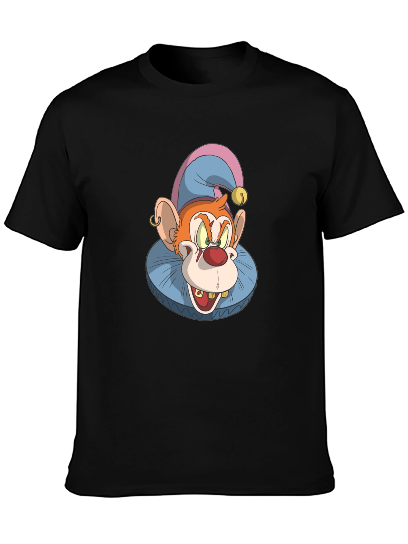 Black Clown Monkey Graphic Tee - Black Cotton T-Shirt view 3