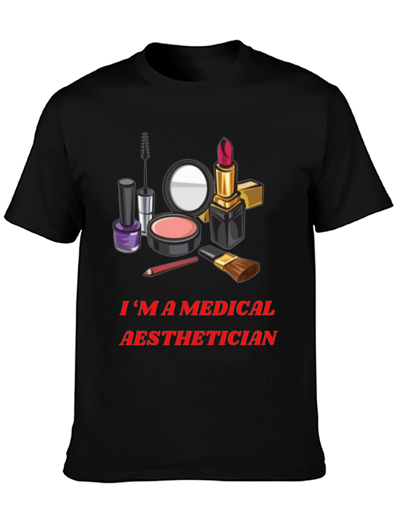 Black Medical Aesthetician T-Shirt - Makeup Artist Graphic Tee view 3