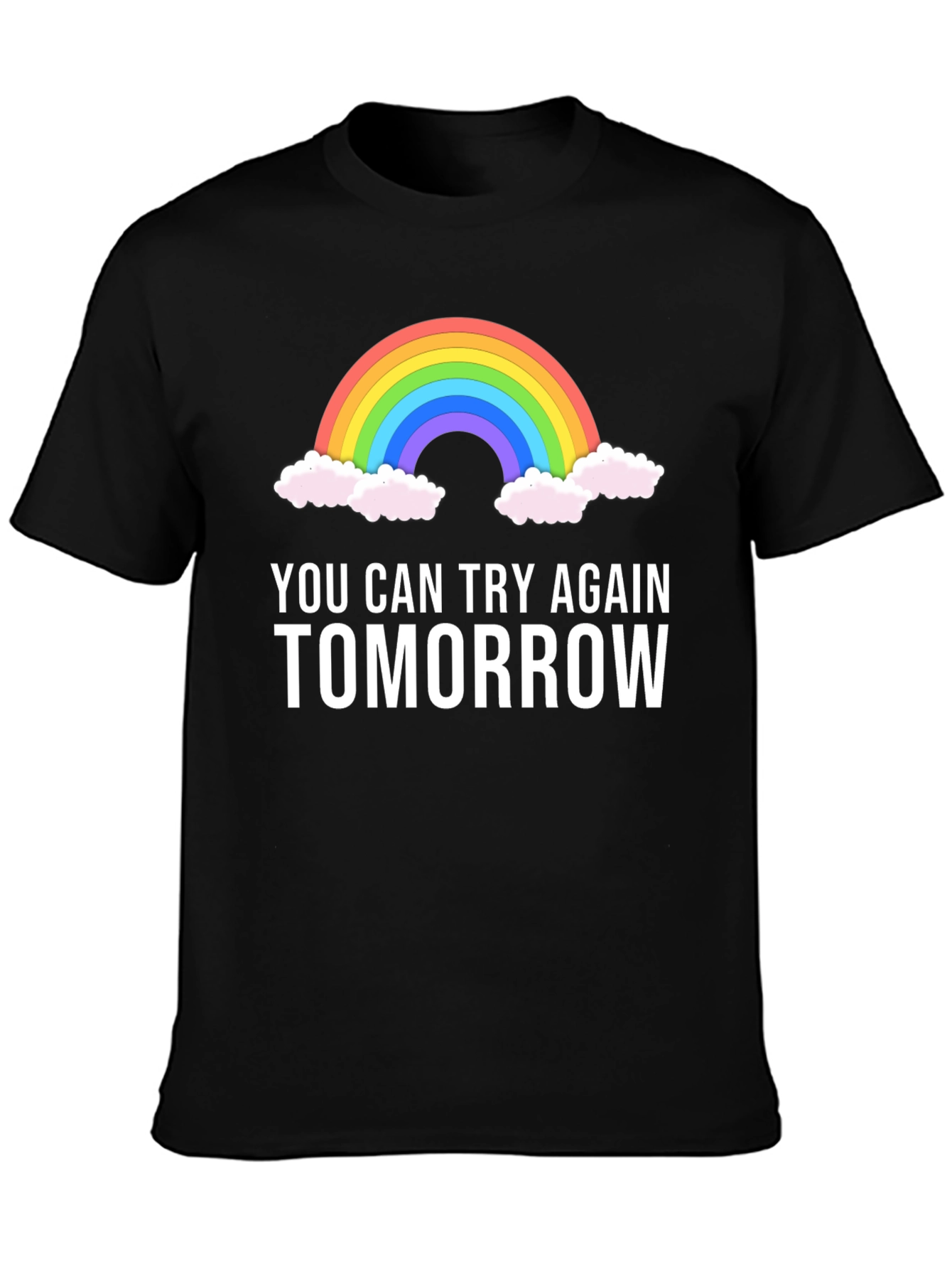 Black Rainbow Tomorrow Graphic Tee - Motivational T-Shirt view 3