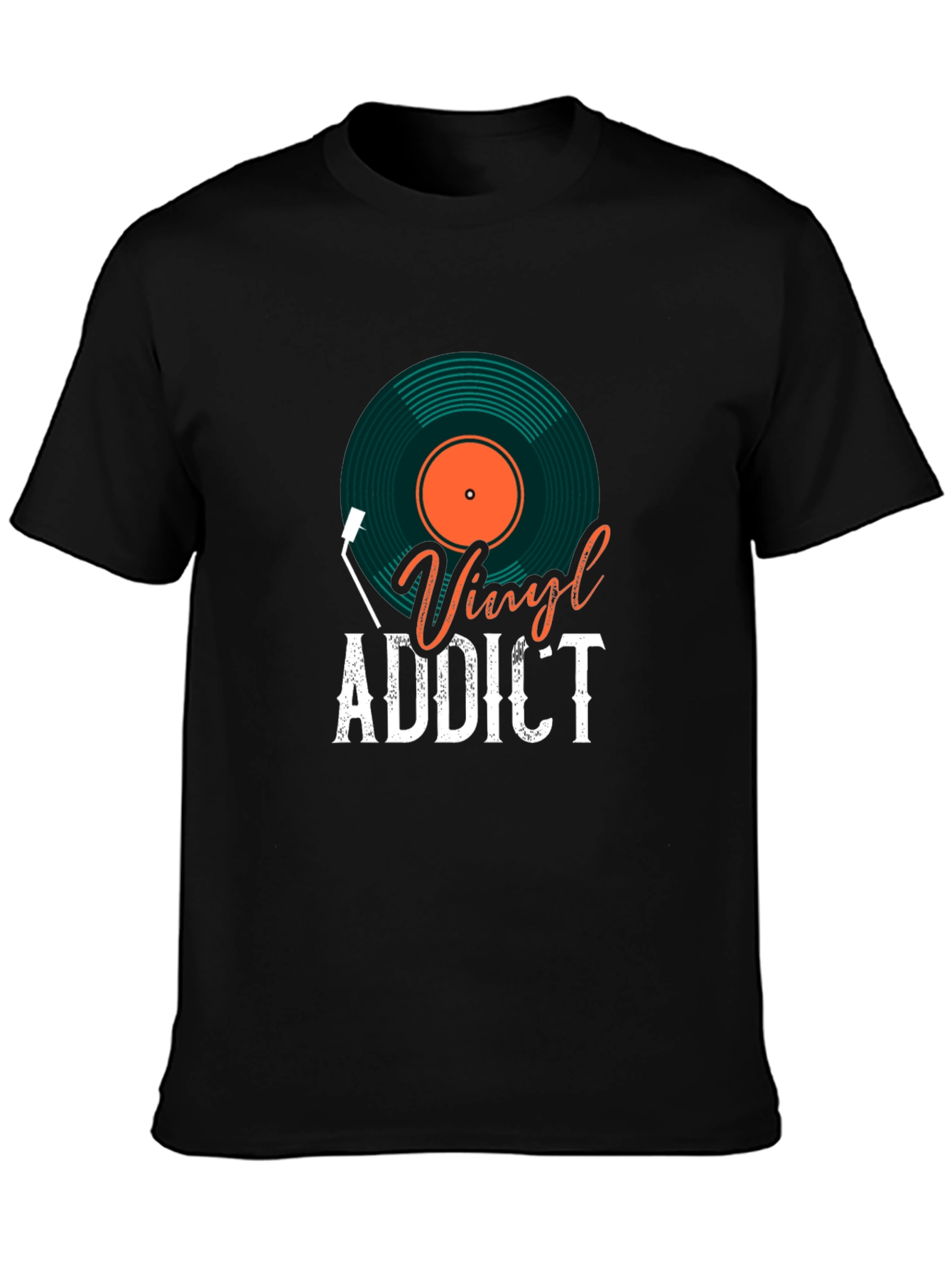 Black Vinyl Addict Graphic Tee view 3