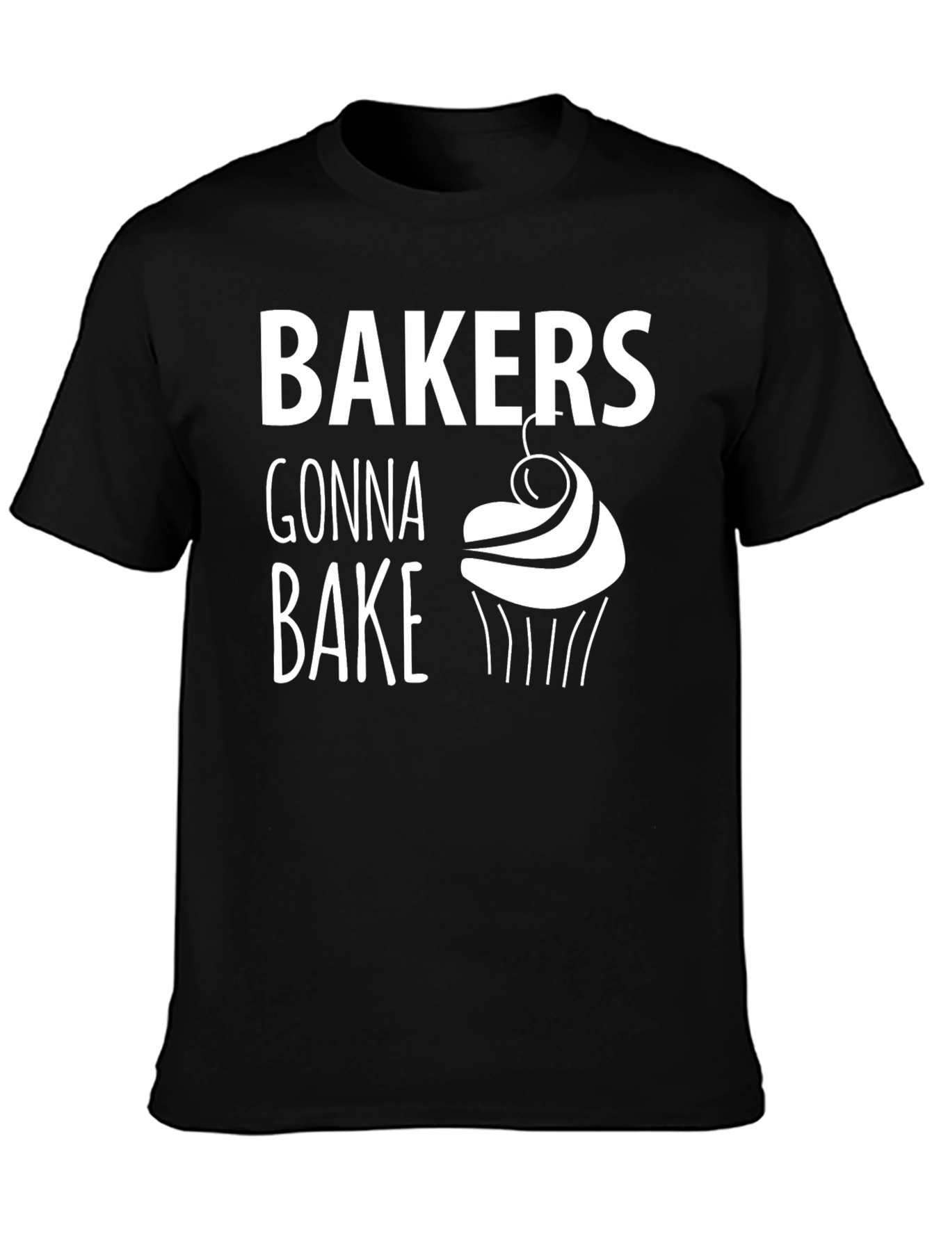 Black Bakers Gonna Bake T-Shirt - Black, Cupcake Design view 3