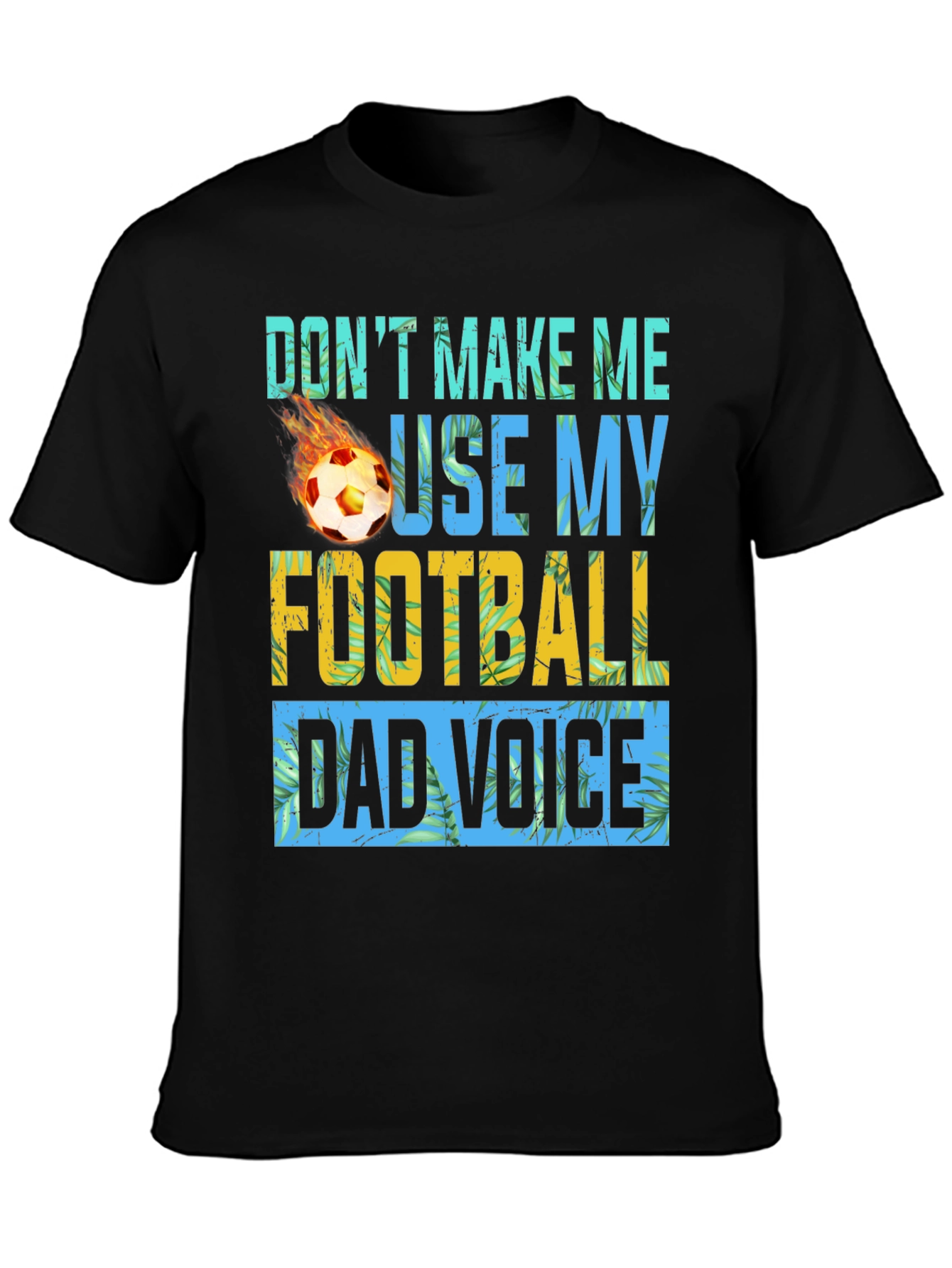 Black Funny Football Dad Voice Graphic T-Shirt view 3