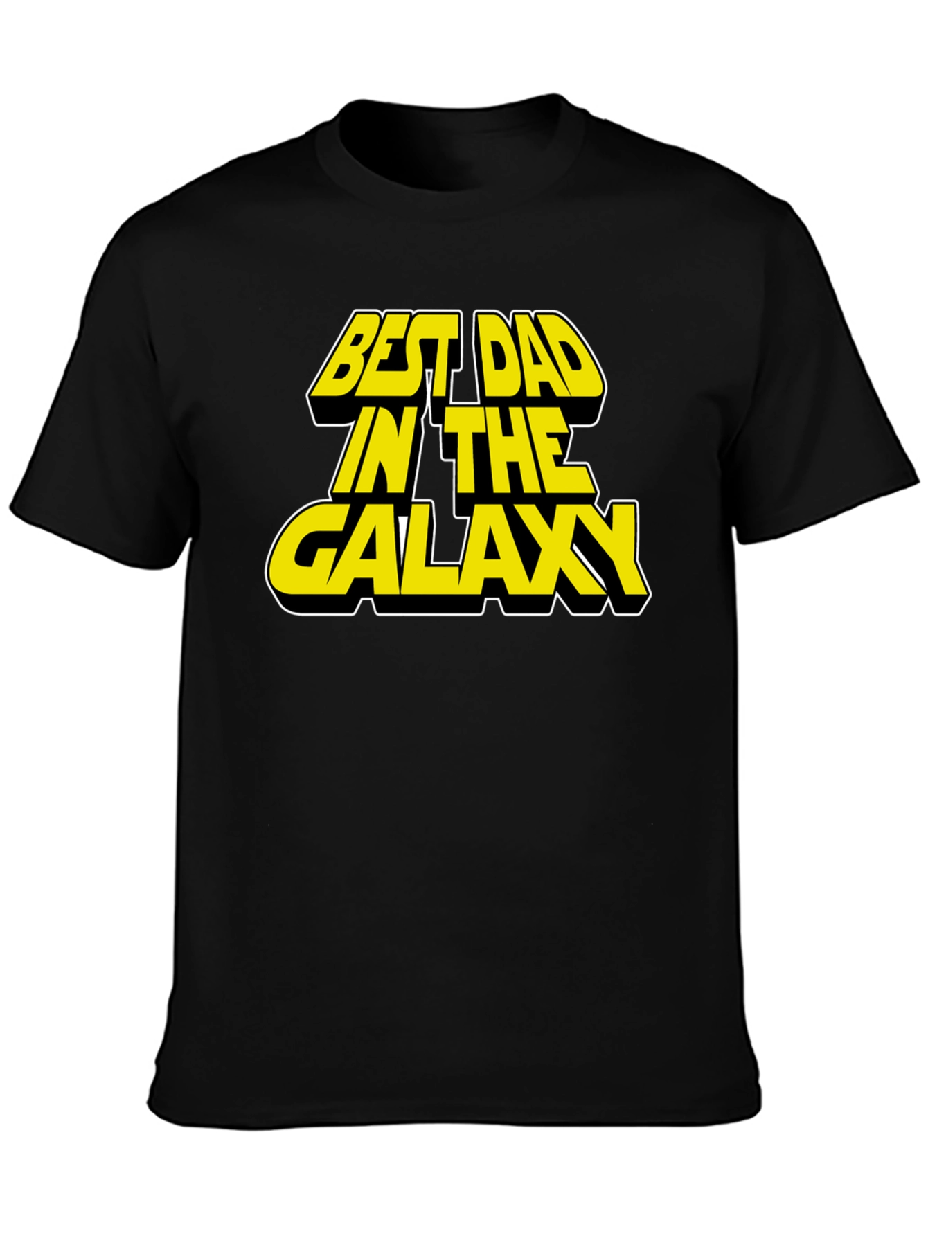 Black Best Dad in the Galaxy Black T-Shirt view 3