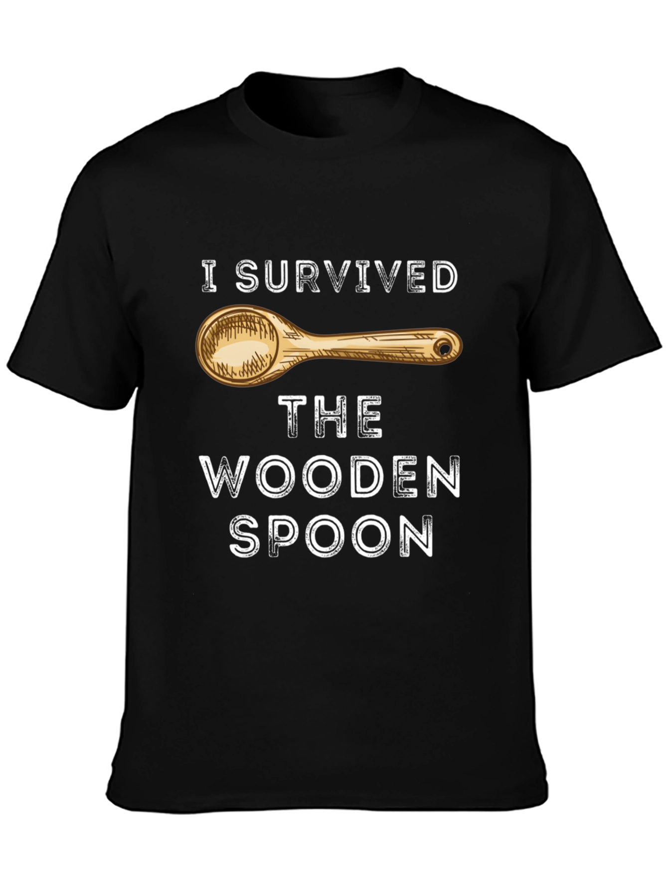 Black I Survived the Wooden Spoon Novelty T-Shirt view 3