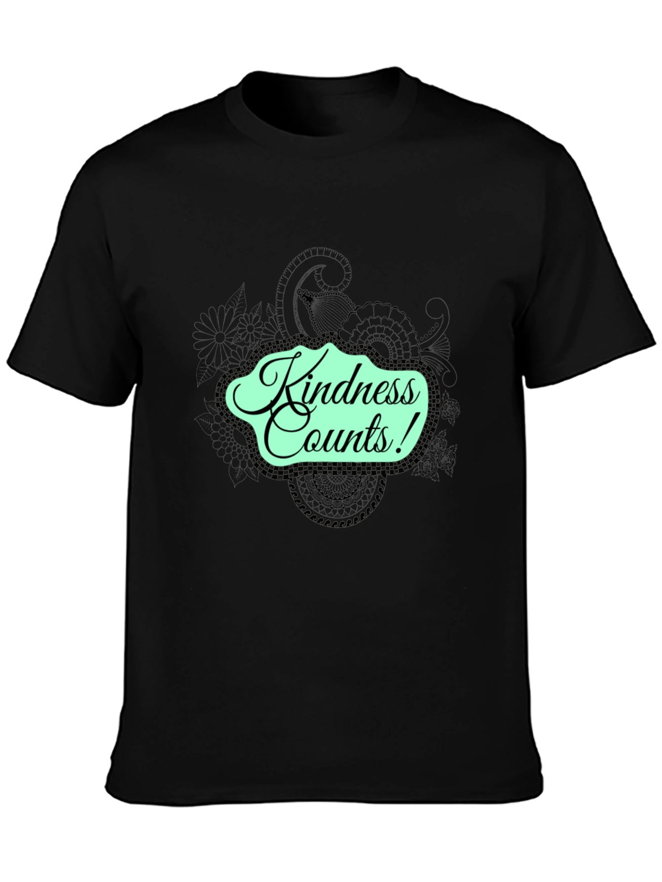 Black Kindness Counts Black Graphic Tee view 3