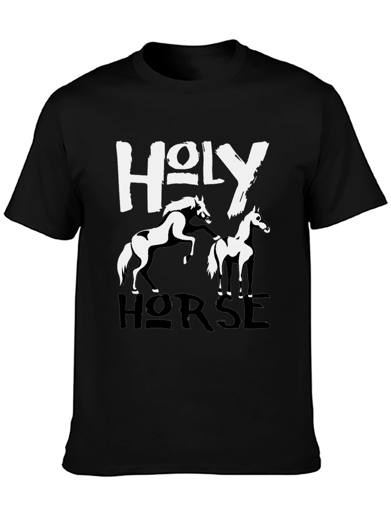 Black Holy Horse Graphic T-Shirt view 3
