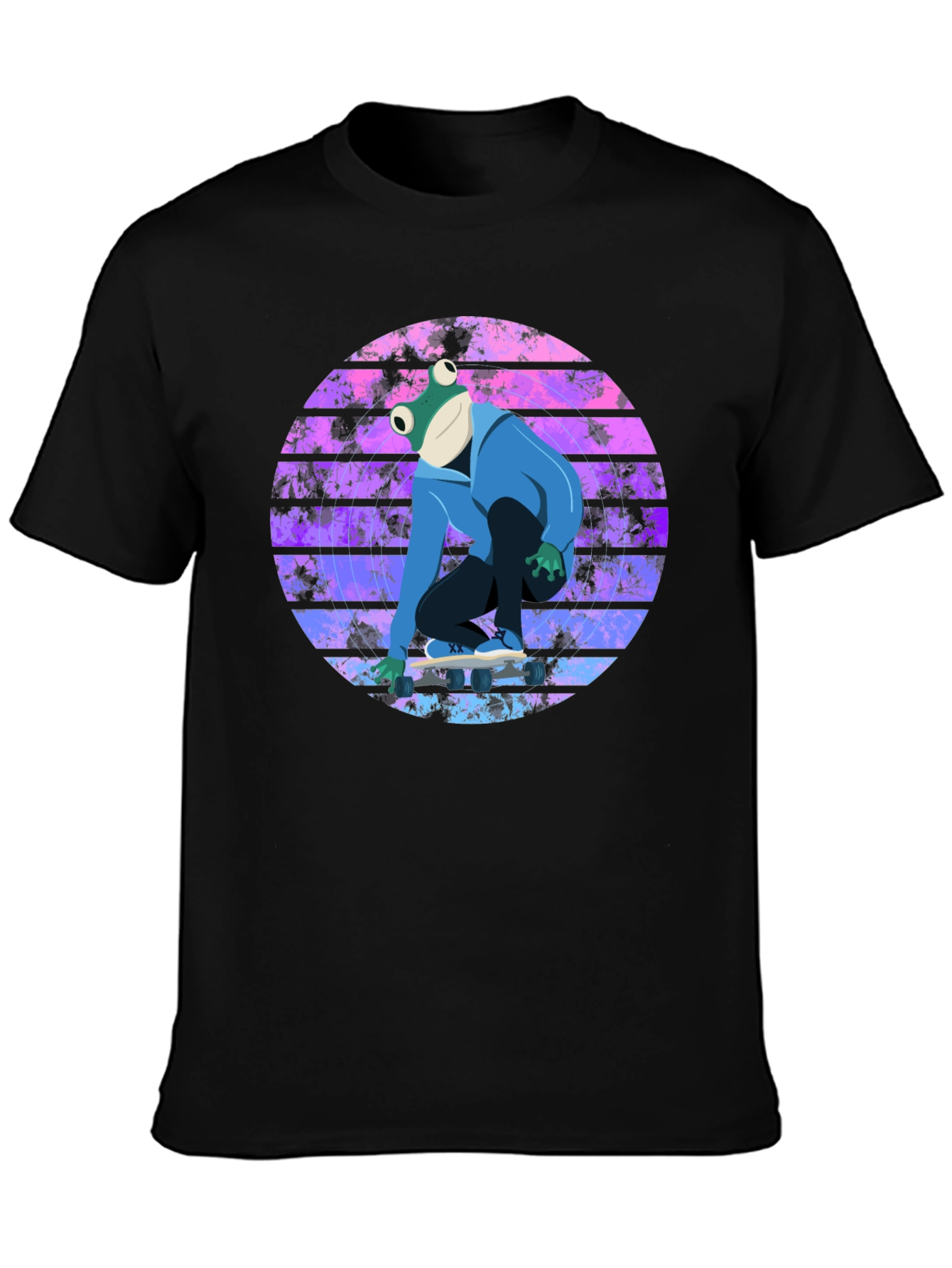 Black Frog Skateboarder Graphic Tee view 3