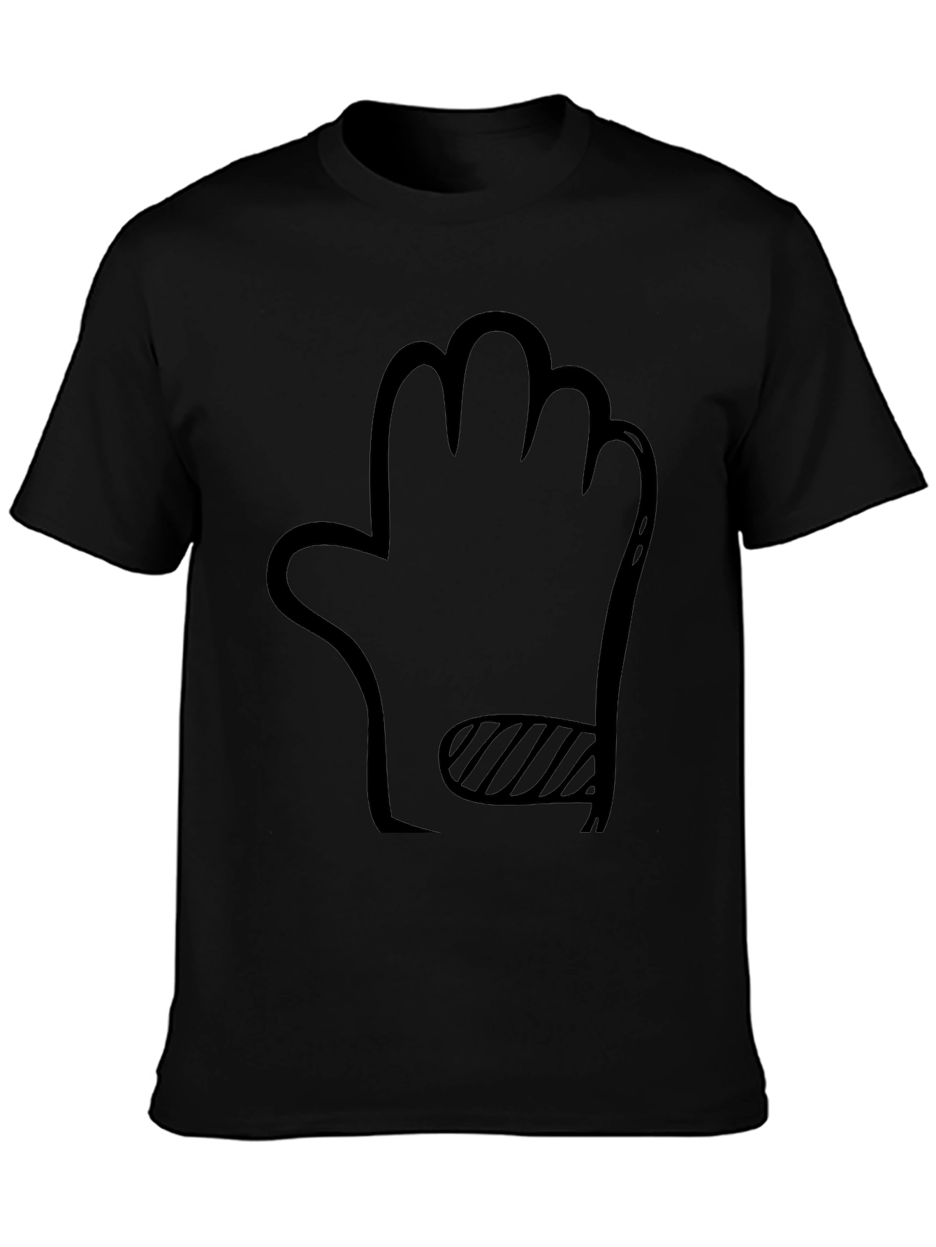 Black Novelty Hand Graphic Black T-Shirt view 3