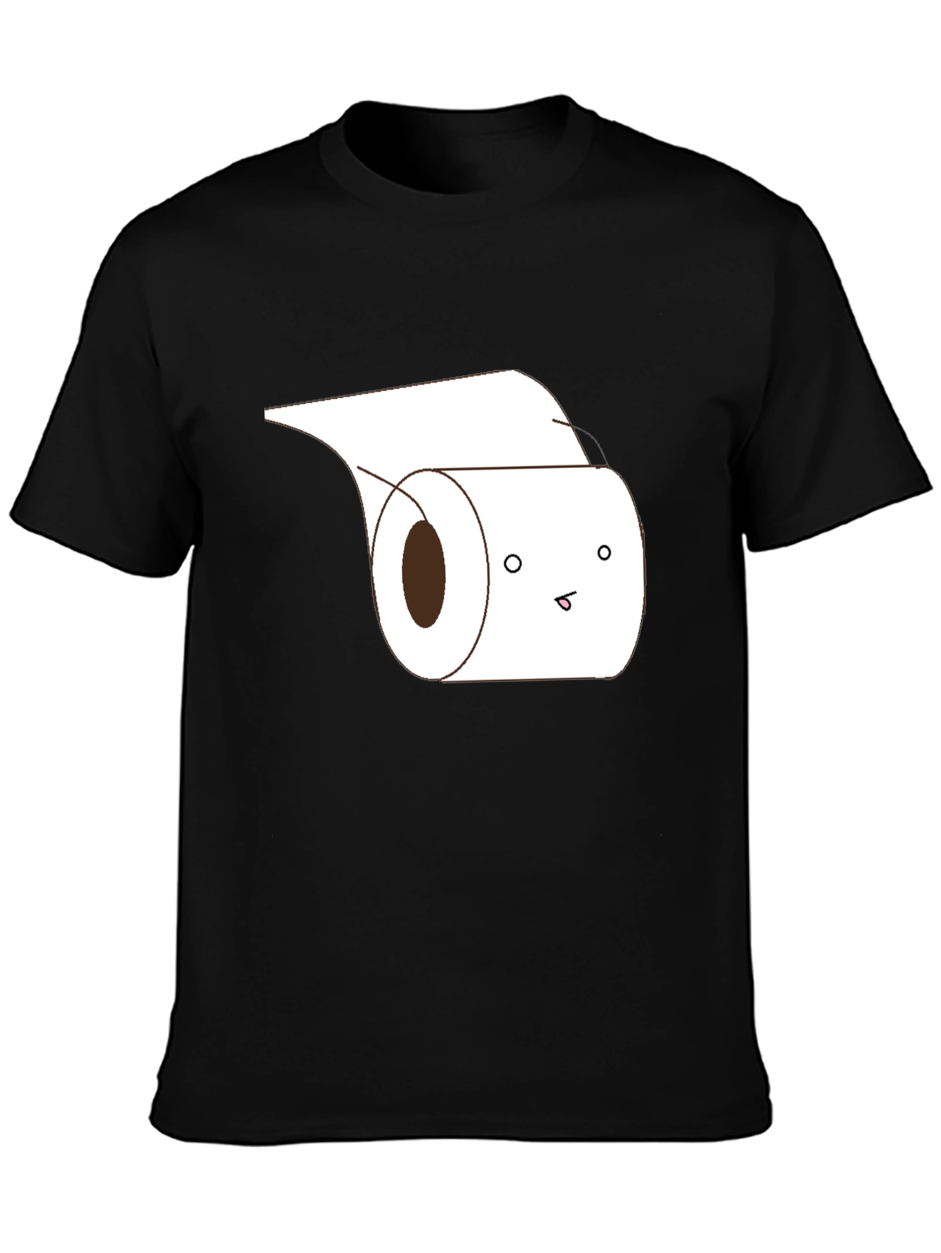 Black Funny Toilet Paper Roll Graphic Tee - Black view 3
