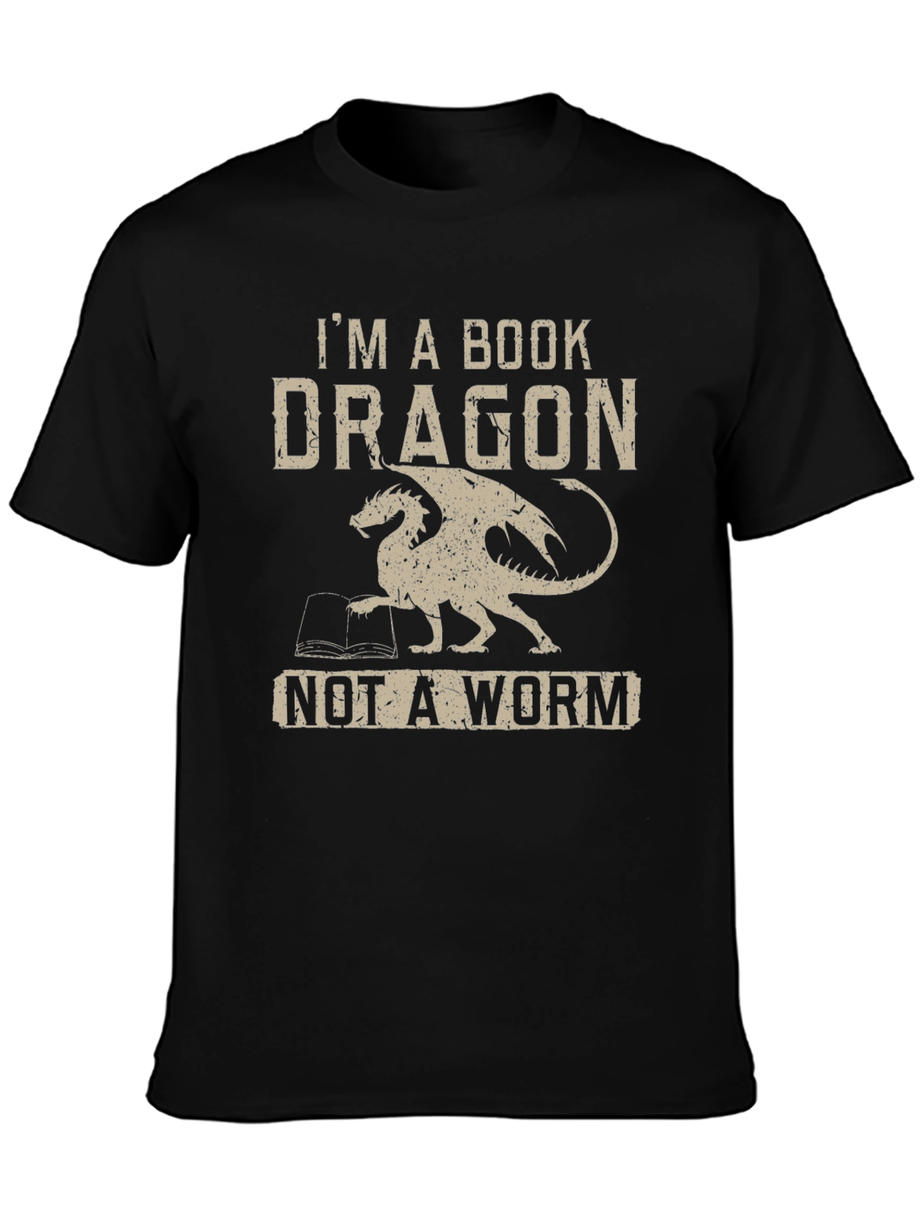 Black Book Dragon T-Shirt -  I'm A Book Dragon Tee view 3