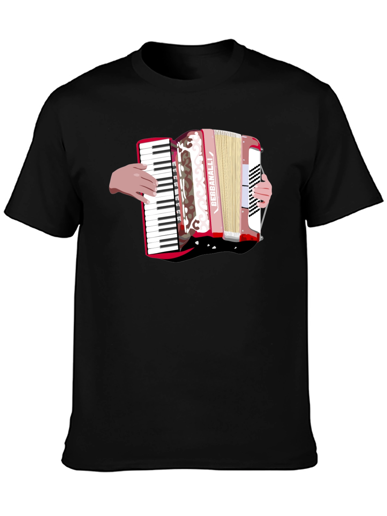Black Accordion Graphic Black T-Shirt view 3