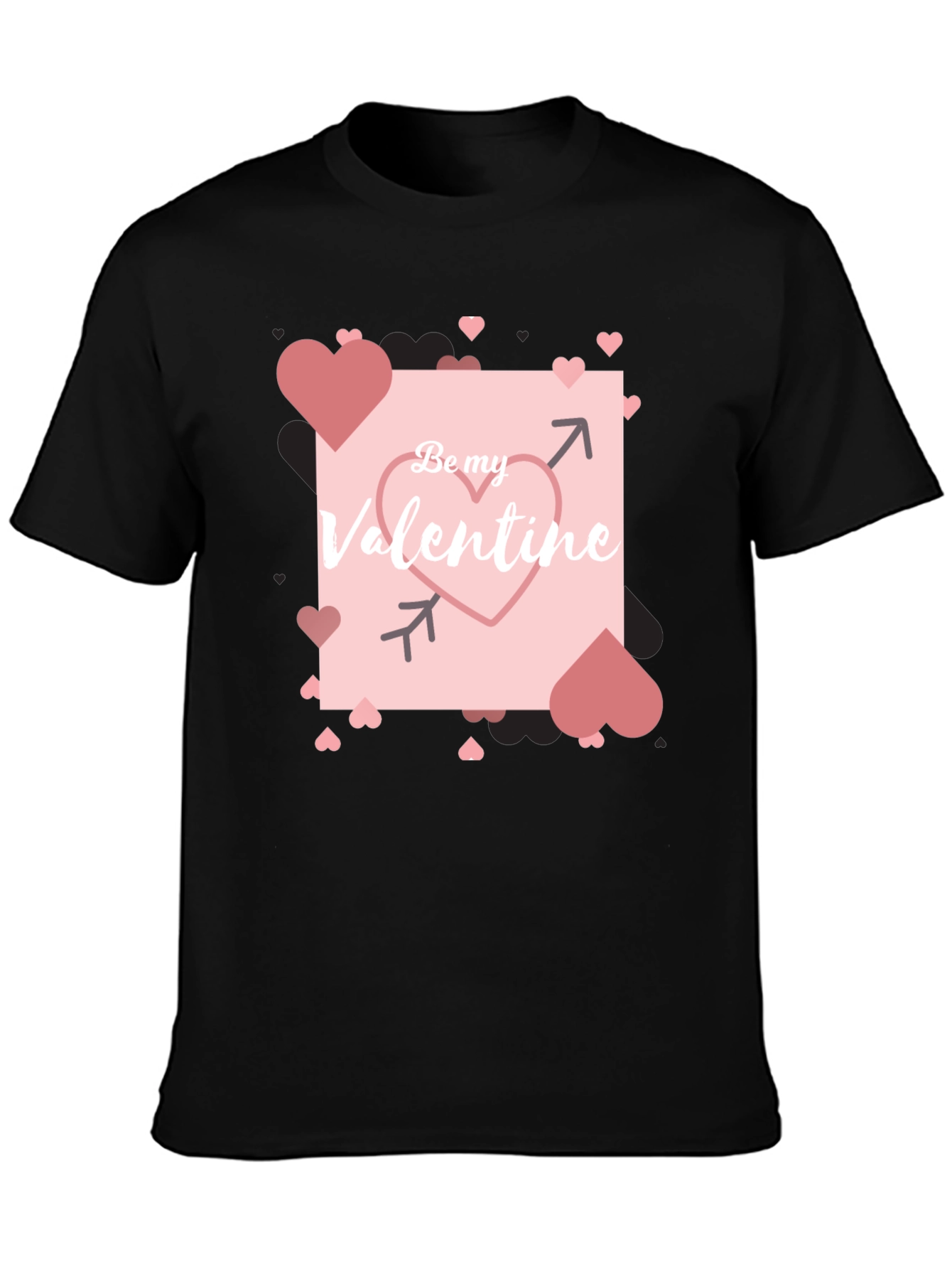 Black Be My Valentine Black Graphic Tee view 3