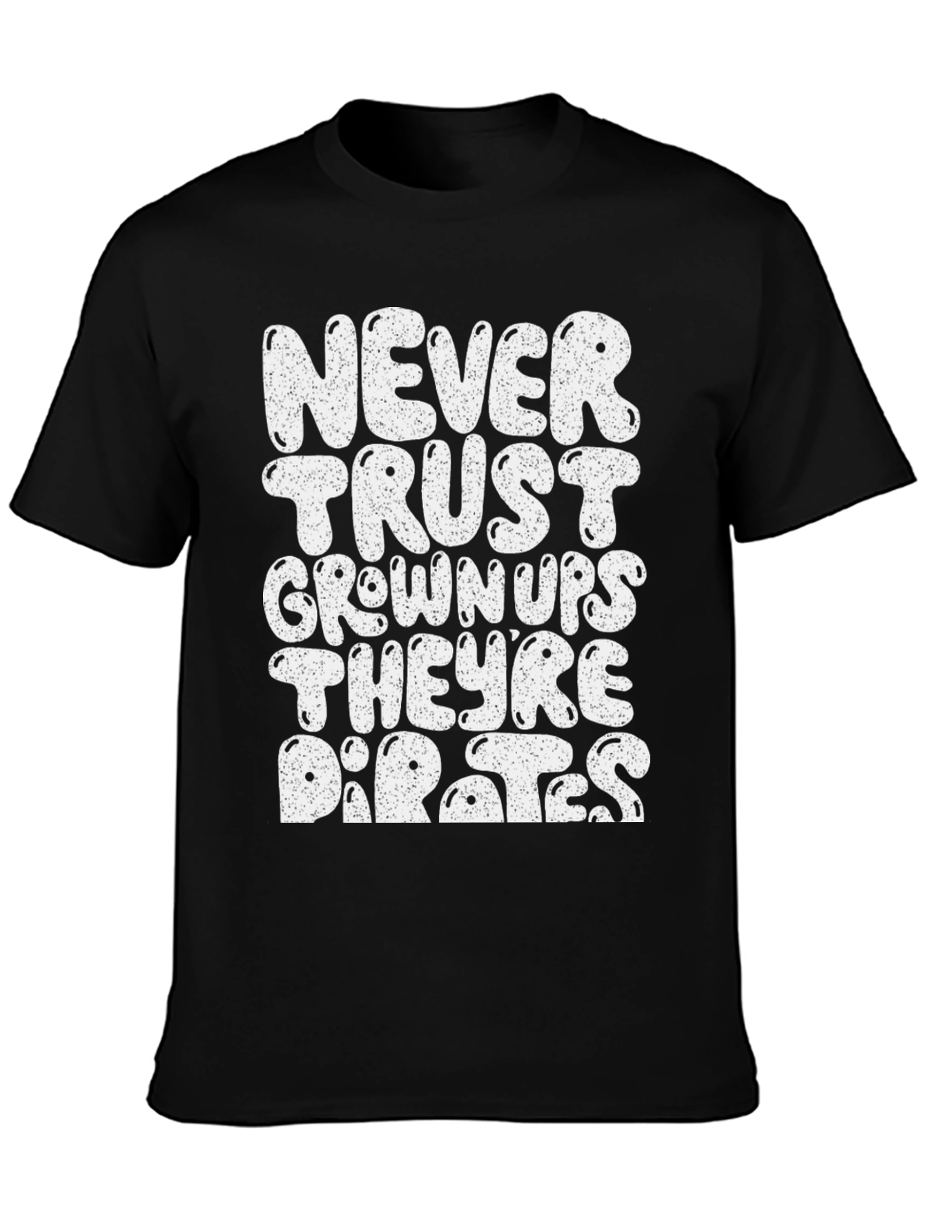 Black Never Trust Grown-Ups Pirate T-Shirt view 3