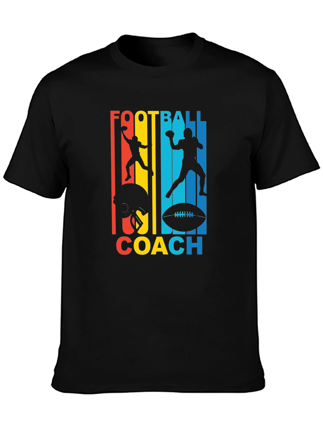 Black Football Coach Graphic T-Shirt view 3