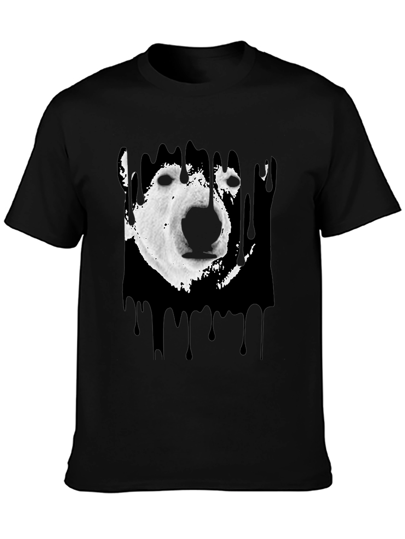 Black Polar Bear Graphic Tee - Black Cotton Blend view 3