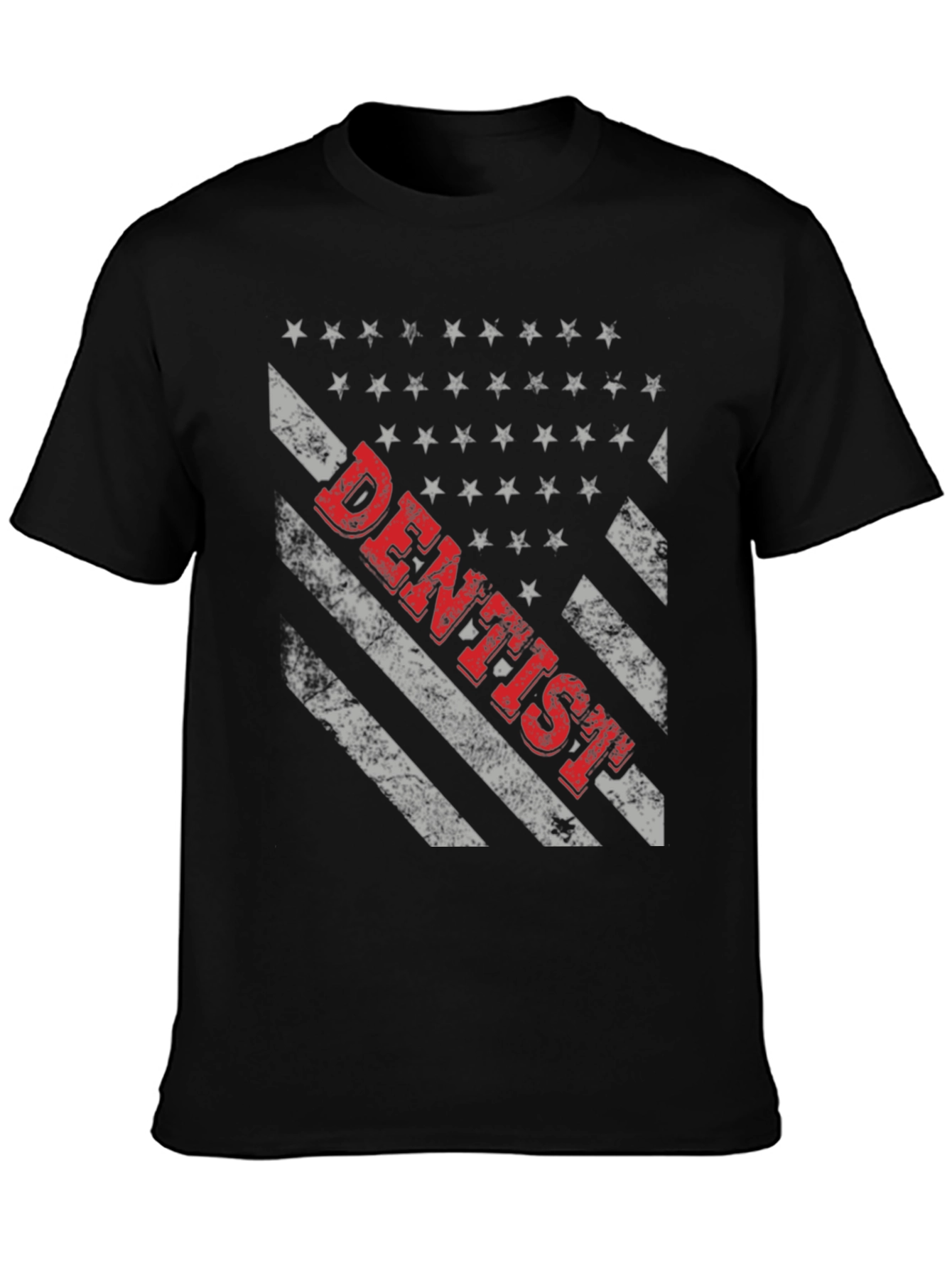 Black Dentist American Flag T-Shirt view 3