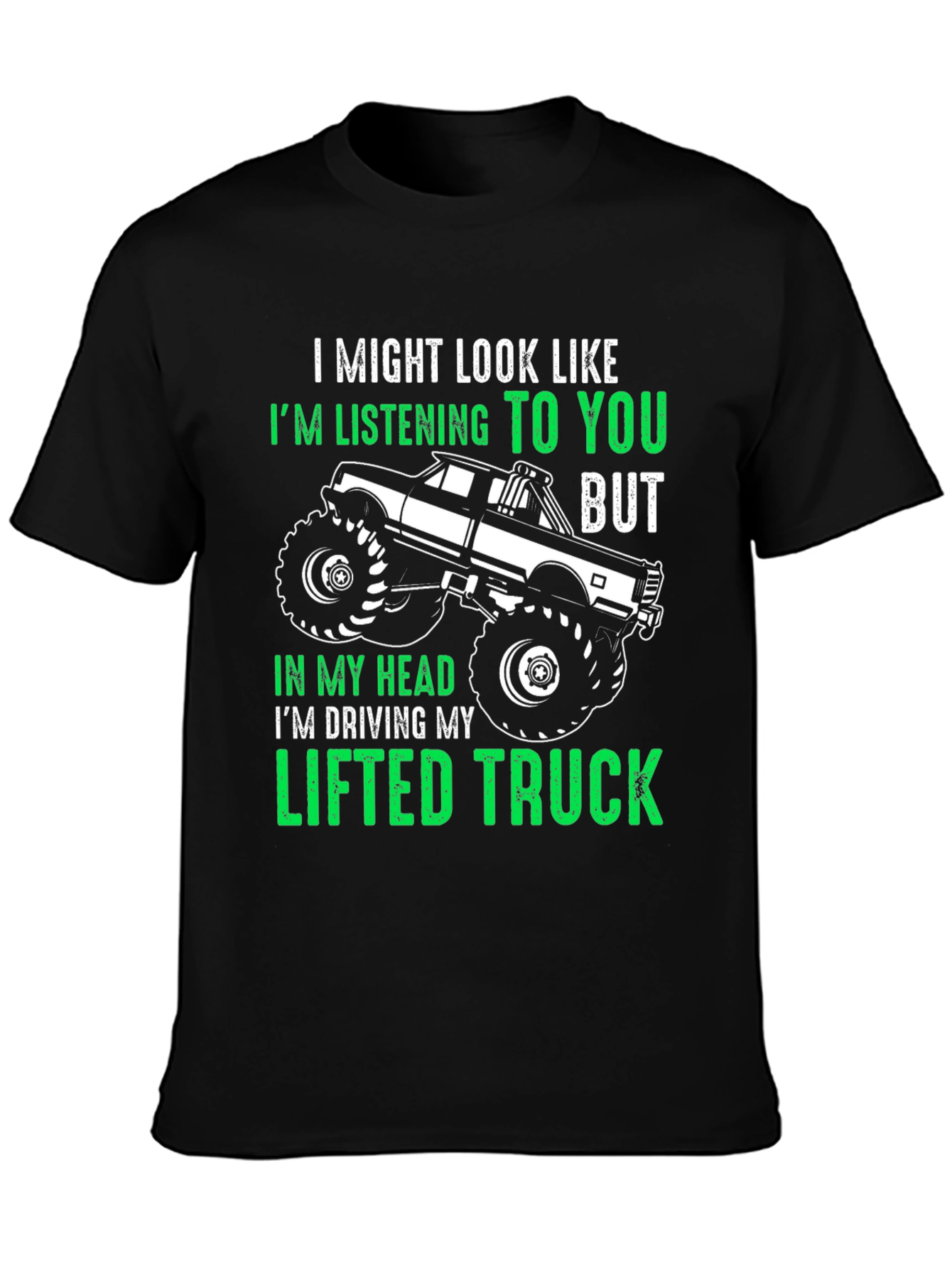 Black Lifted Truck T-Shirt - Funny Gift for Truck Lovers view 3