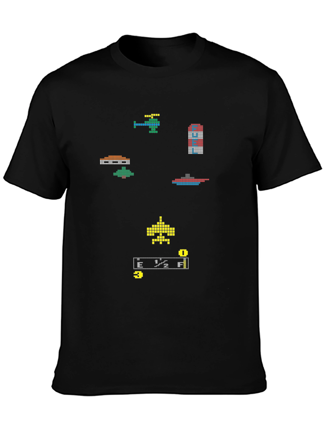 Black Retro Arcade T-Shirt - Pixelated 80s Gaming Tee view 3
