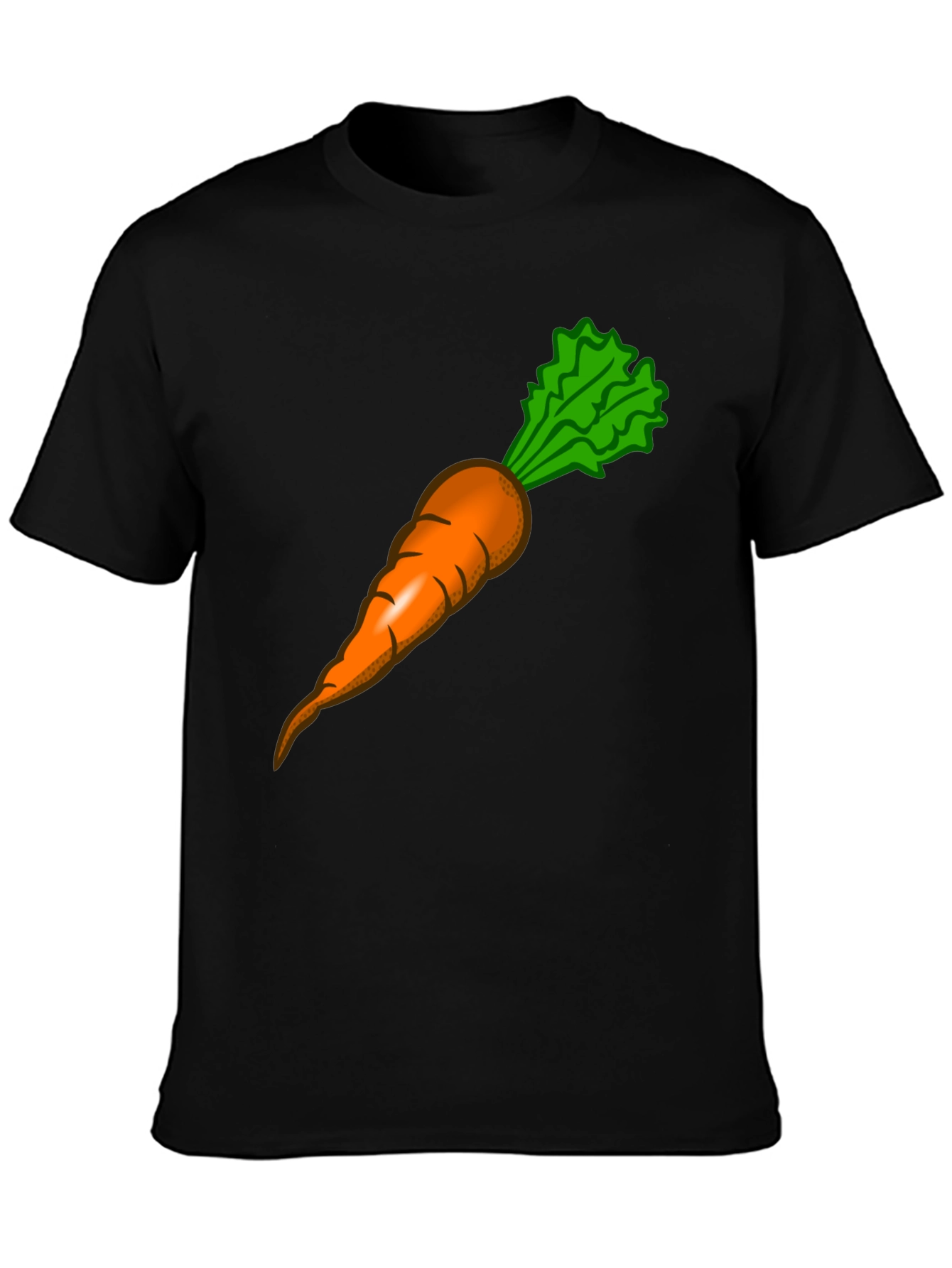 Funny Carrot Graphic Tee - Black Cotton T-Shirt - 3