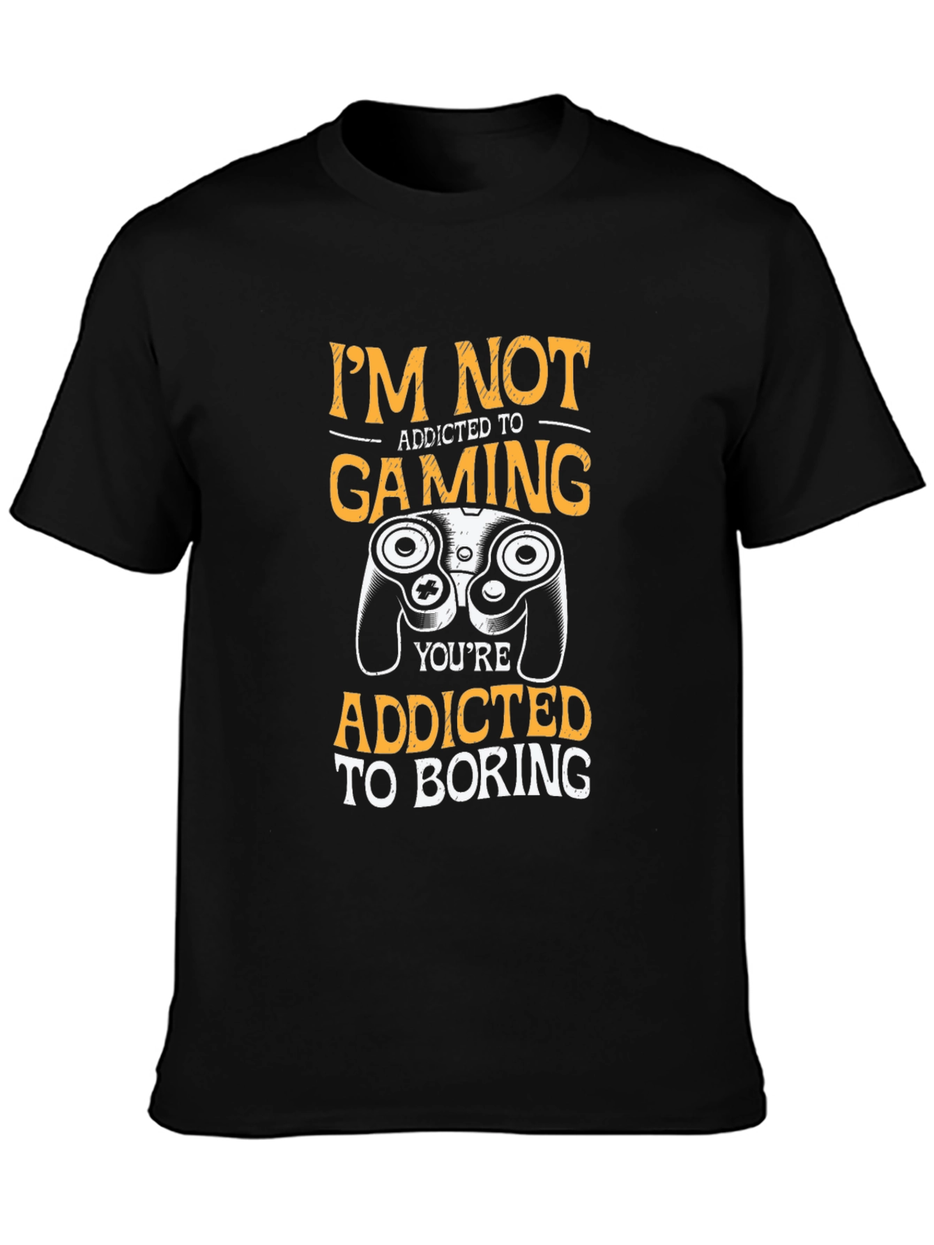 Black I'm Not Addicted to Gaming Funny Graphic Tee view 3