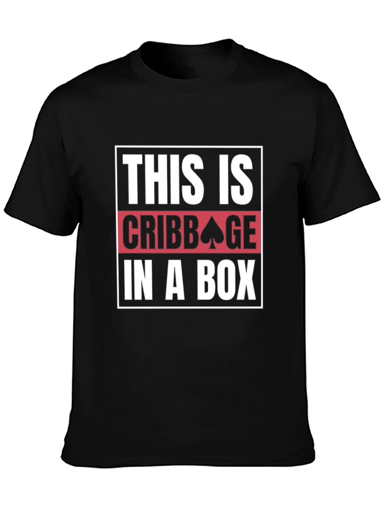 Black Funny Cribbage T-Shirt - This is Cribbage in a Box view 3