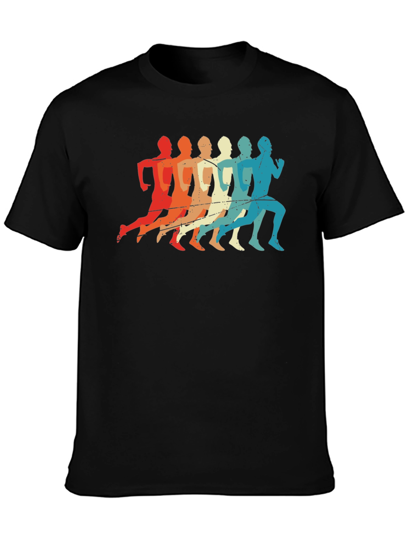 Black Retro Runner Graphic T-Shirt - Vintage Style Tee view 3