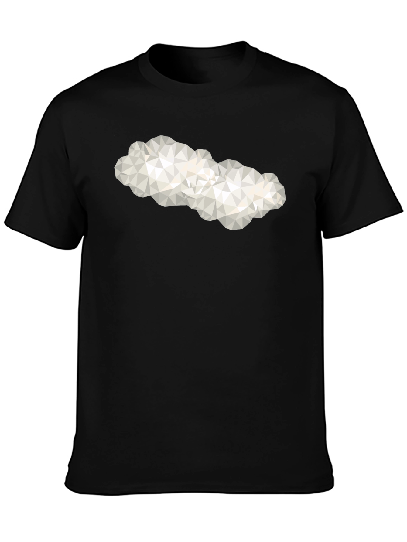 Black Geometric Cloud Graphic Tee - Modern Casual Shirt view 3