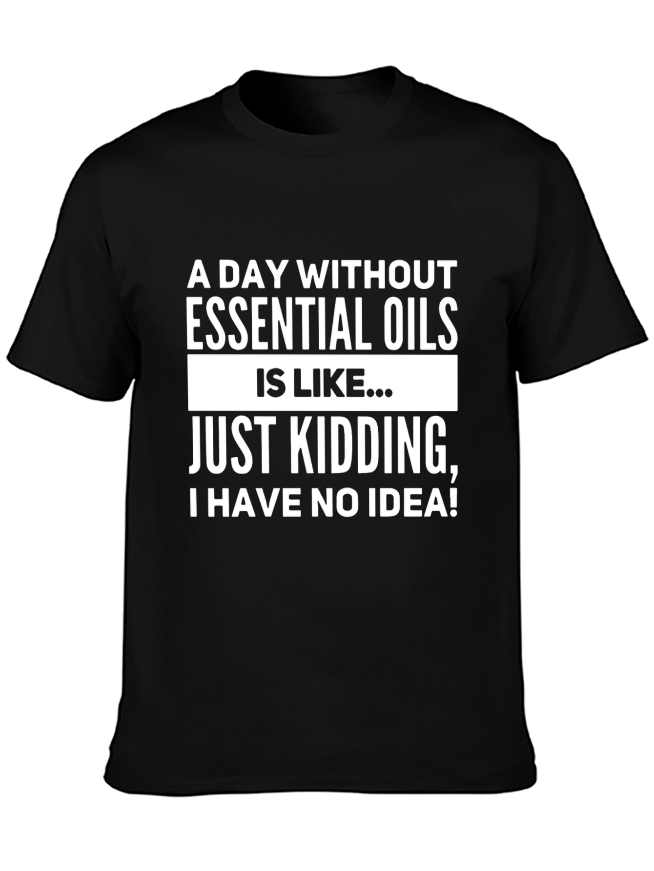 Black Essential Oils Funny Graphic T-Shirt view 3