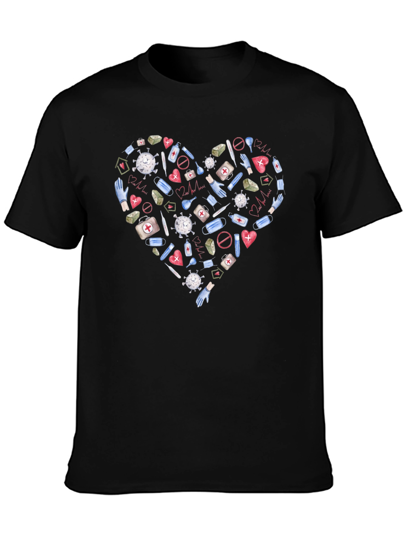 Black Essential Worker Heart T-Shirt - Show Your Appreciation view 3