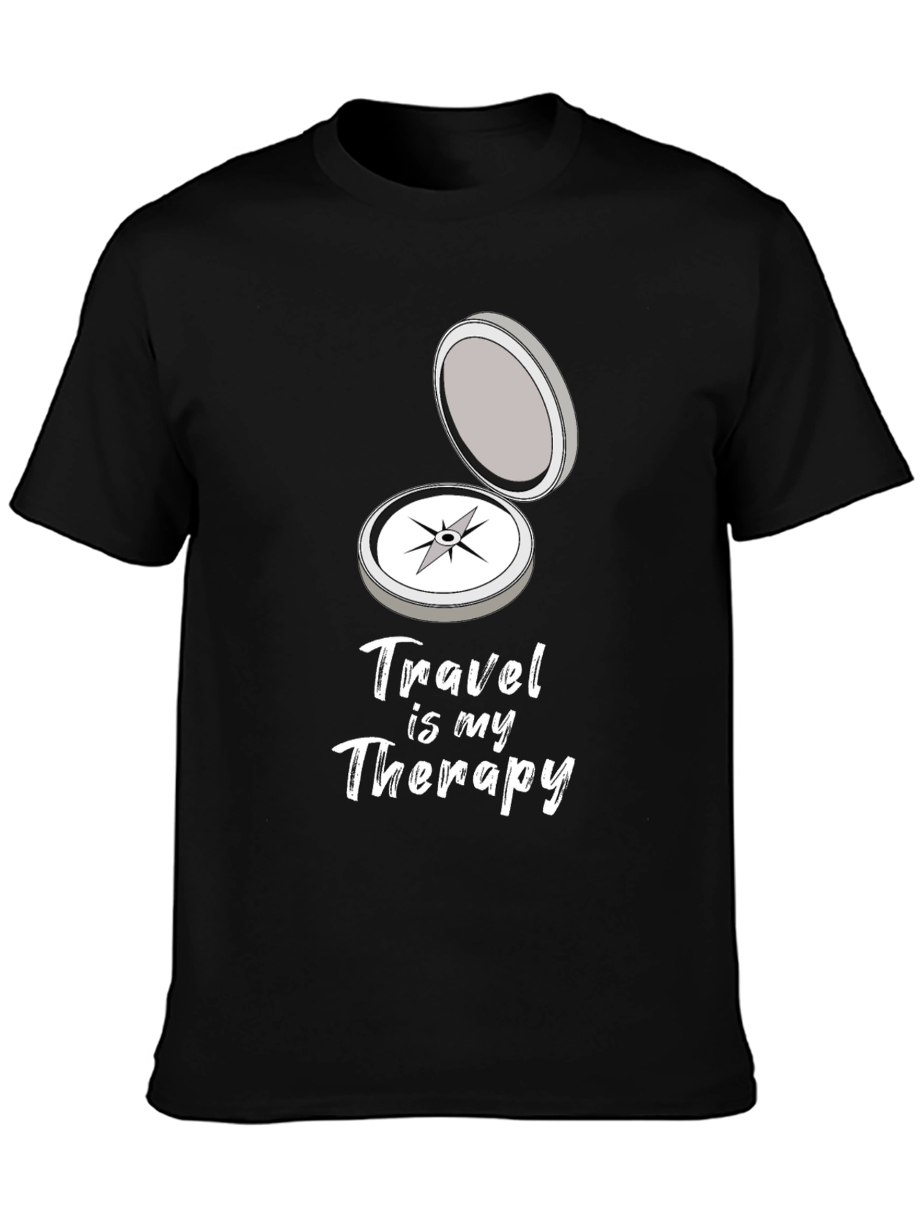 Black Travel Is My Therapy Graphic T-Shirt view 3