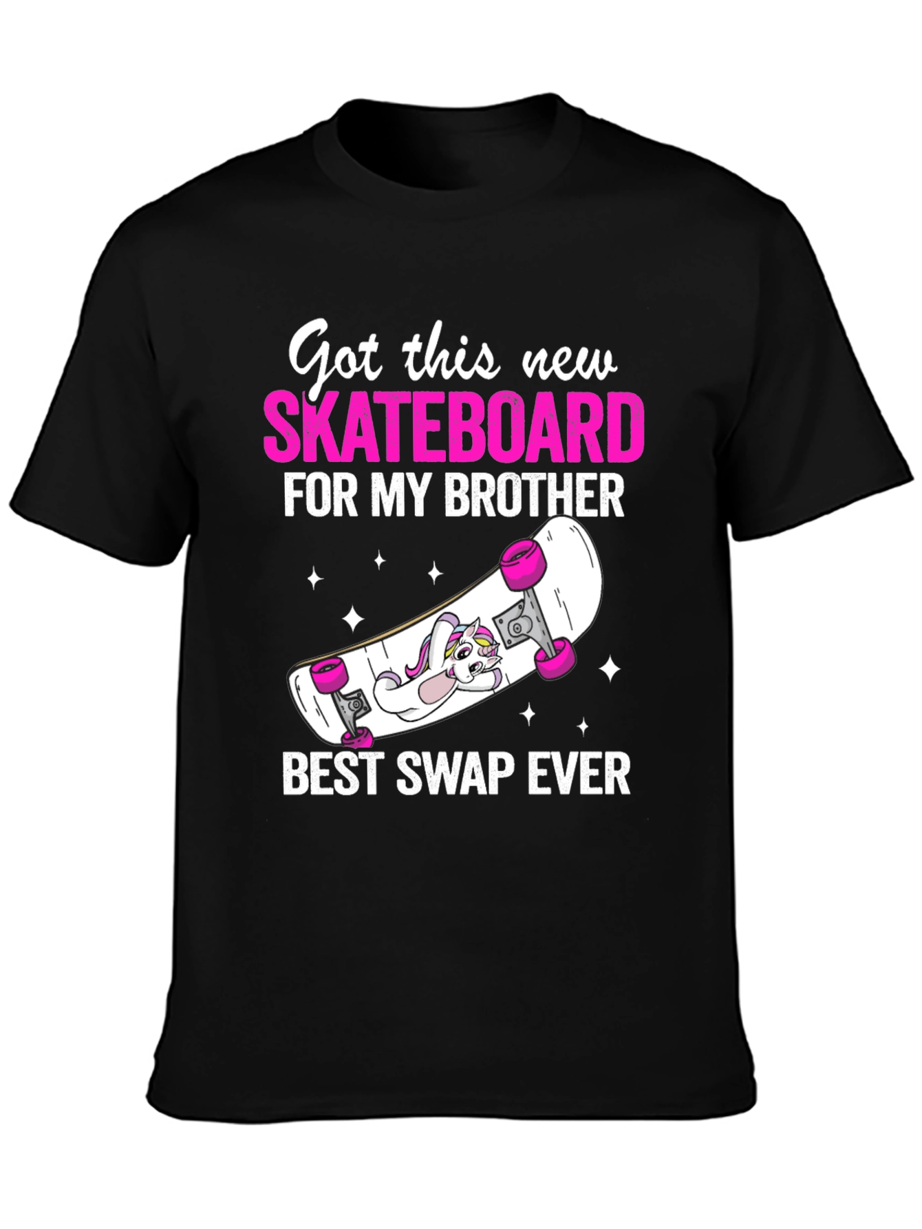 Black Skateboard Brother Graphic Tee - Best Swap Ever! view 3