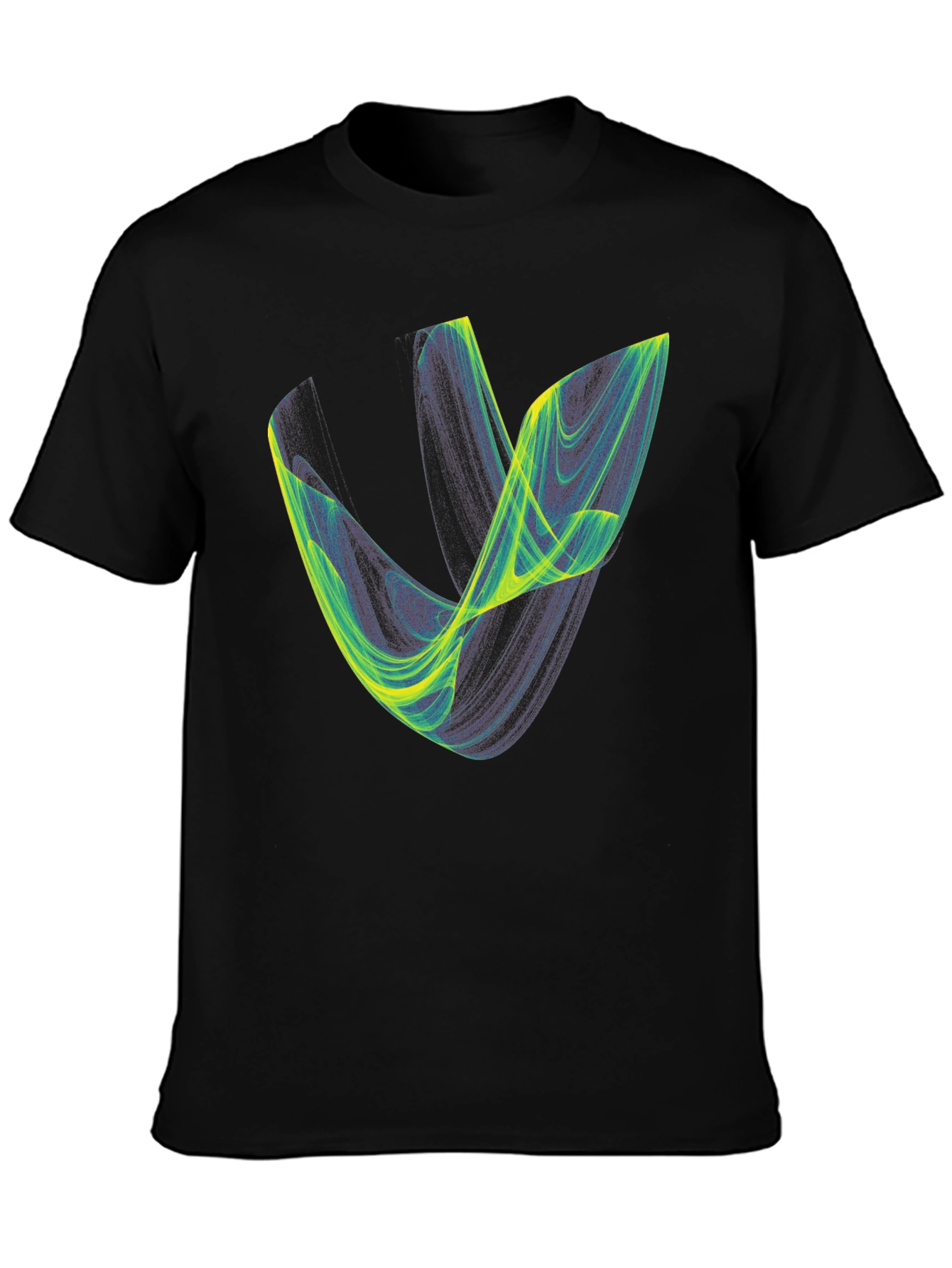 Black Abstract Graphic Tee - Black Cotton Blend view 3
