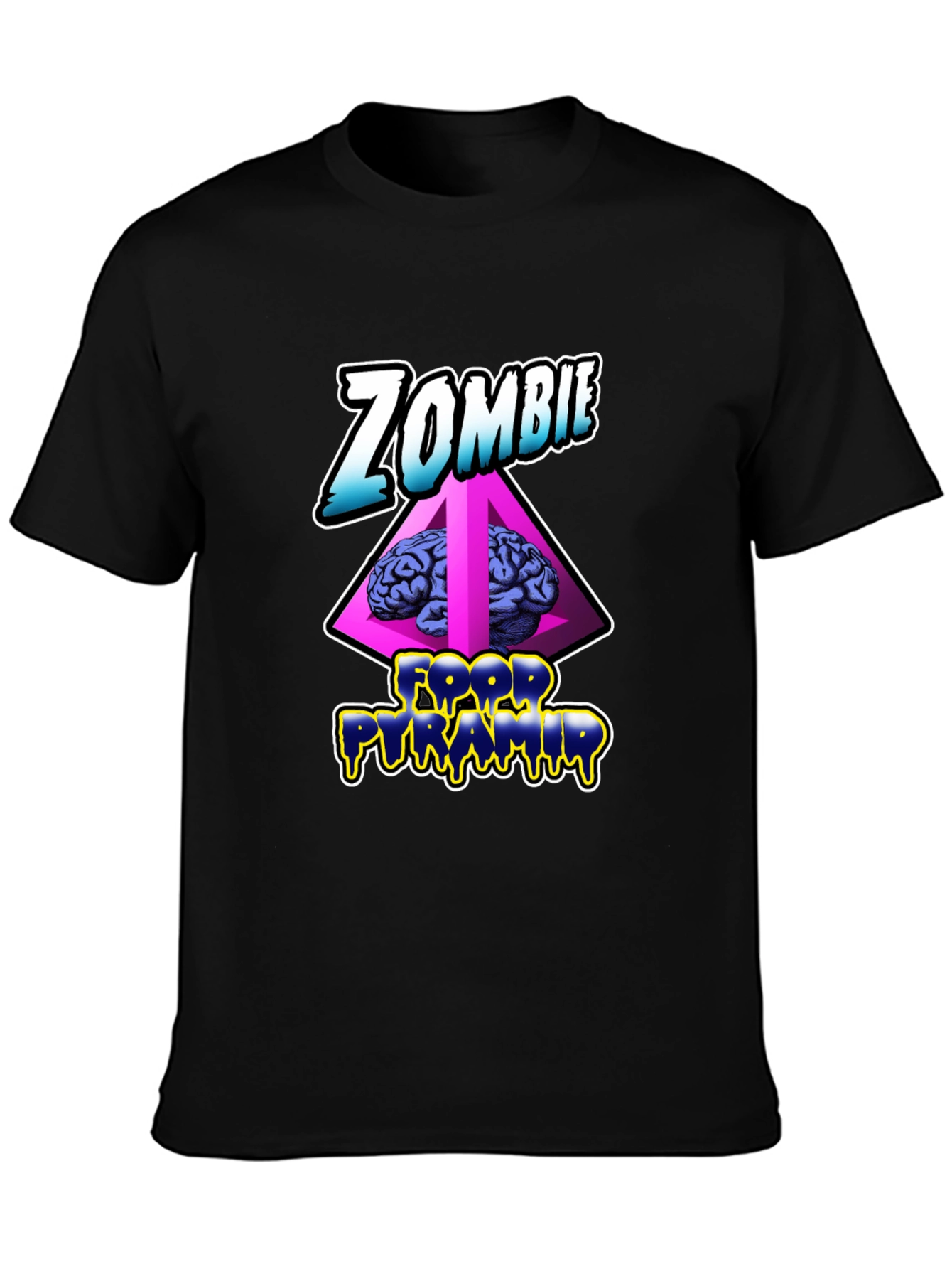 Zombie Food Pyramid Black Graphic Tee - 3