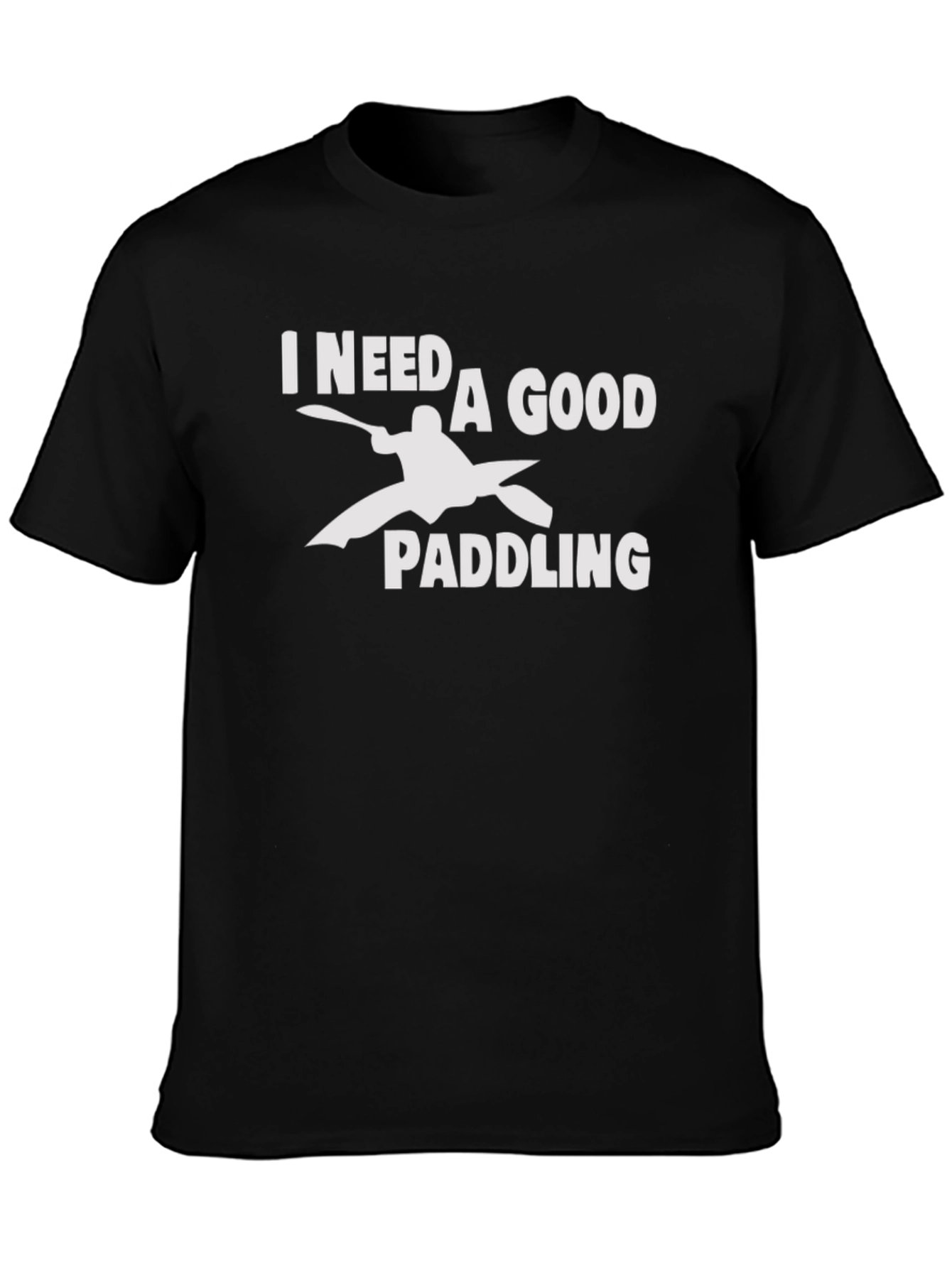 Black I Need a Good Paddling Kayak Graphic T-Shirt view 3