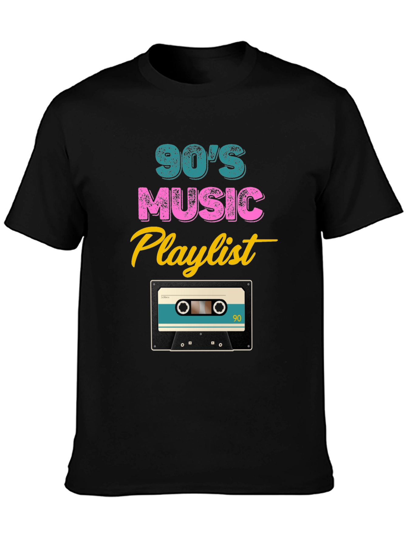 Black 90's Music Playlist Graphic Tee view 3