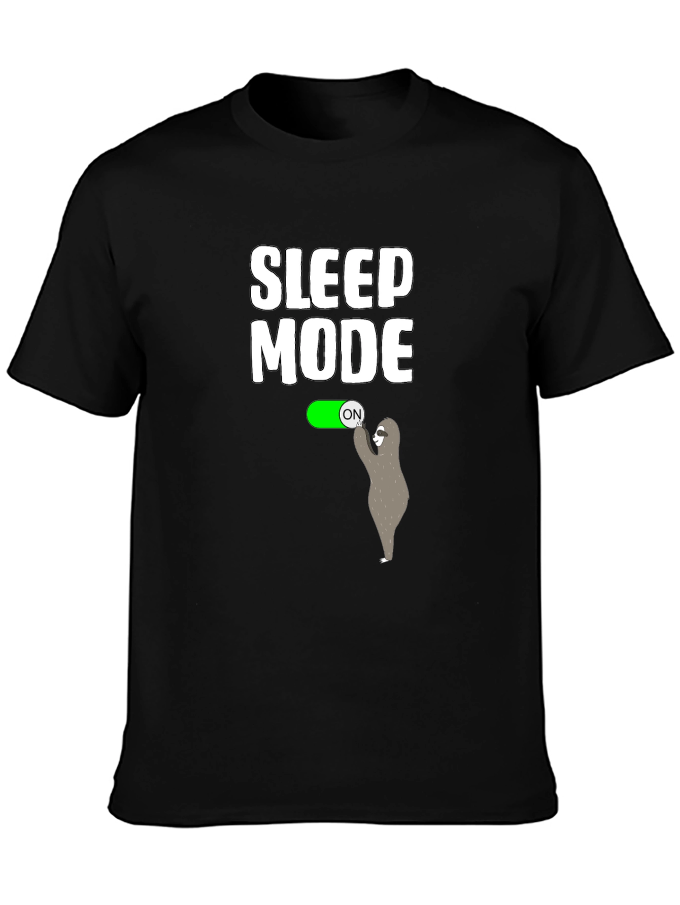 Black Sleep Mode Activated Sloth T-Shirt view 3