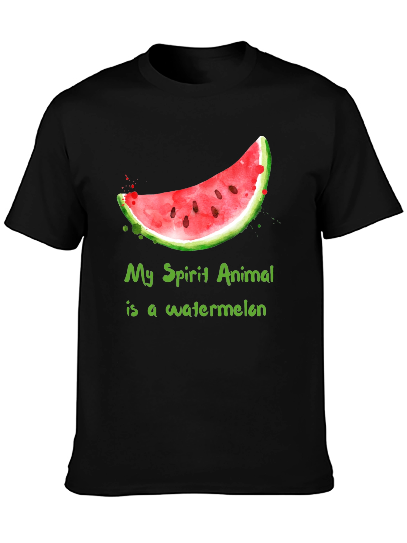 Black Watermelon Spirit Animal T-Shirt - Funny Fruit Tee view 3