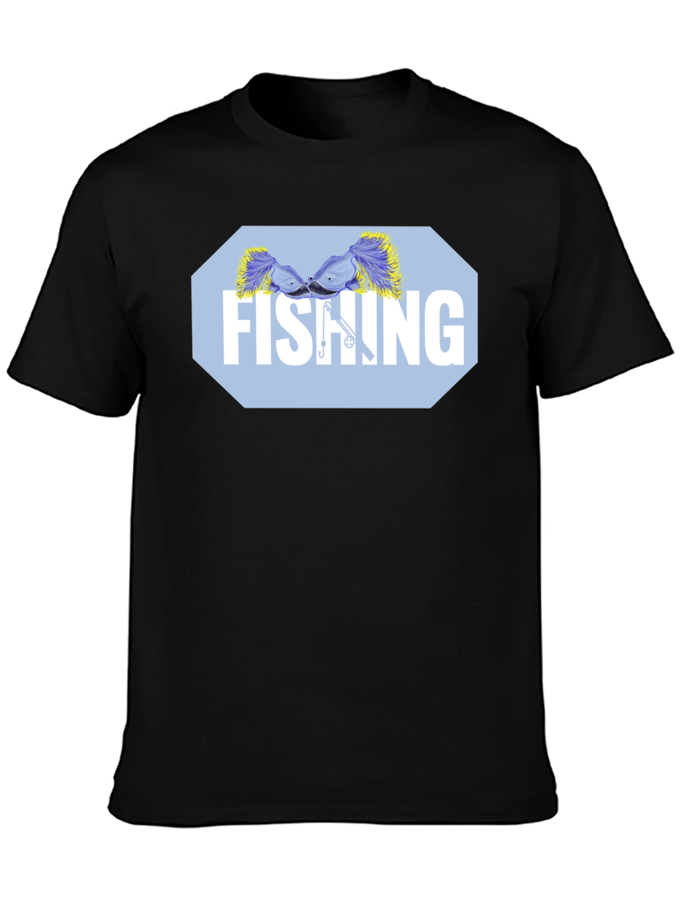 Black Fishing Lure Graphic Tee - Black Cotton Blend Shirt view 3