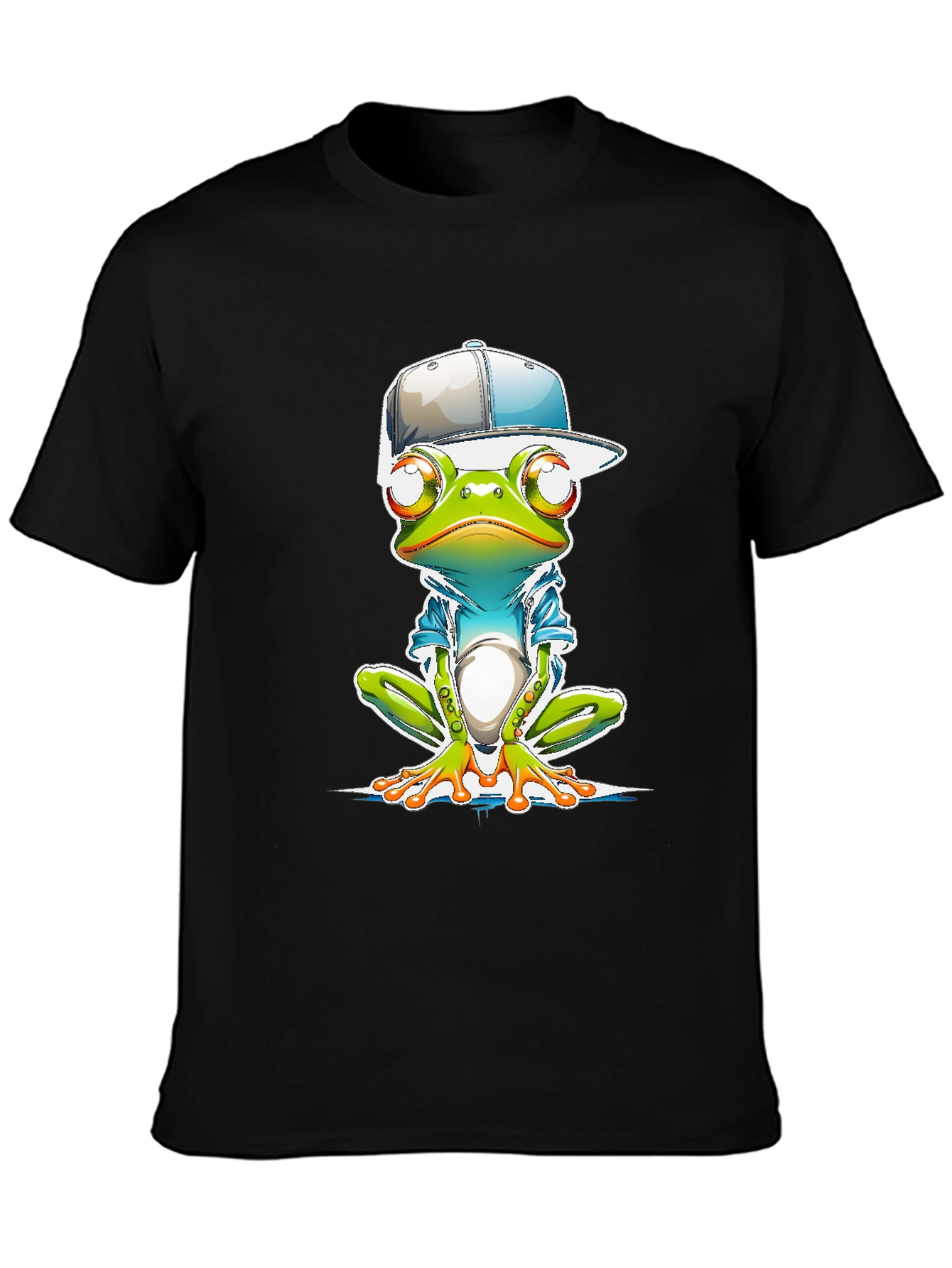 Black Cool Frog Graphic Tee view 3