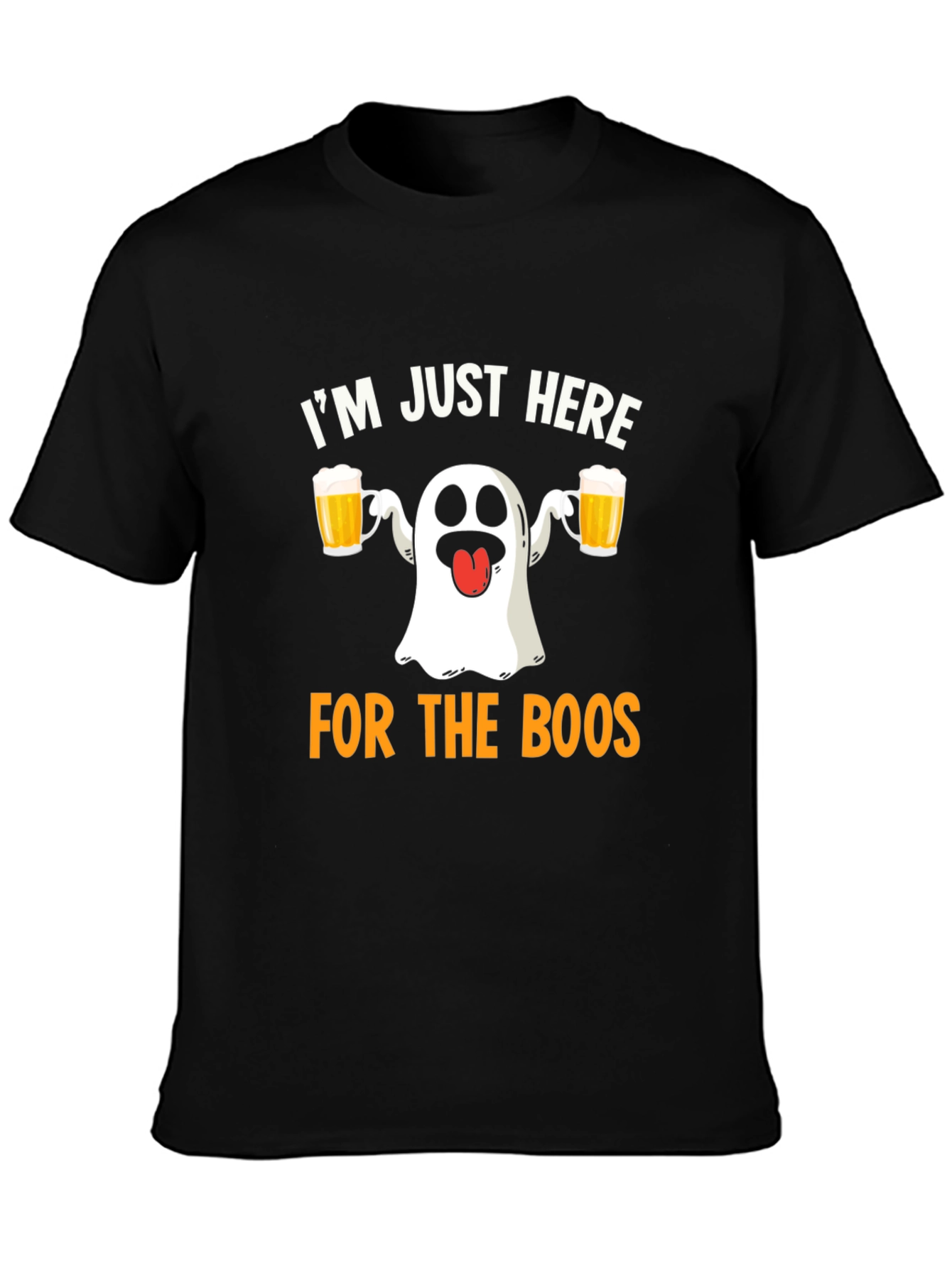 Black I'm Just Here for the Boos Halloween T-Shirt view 3