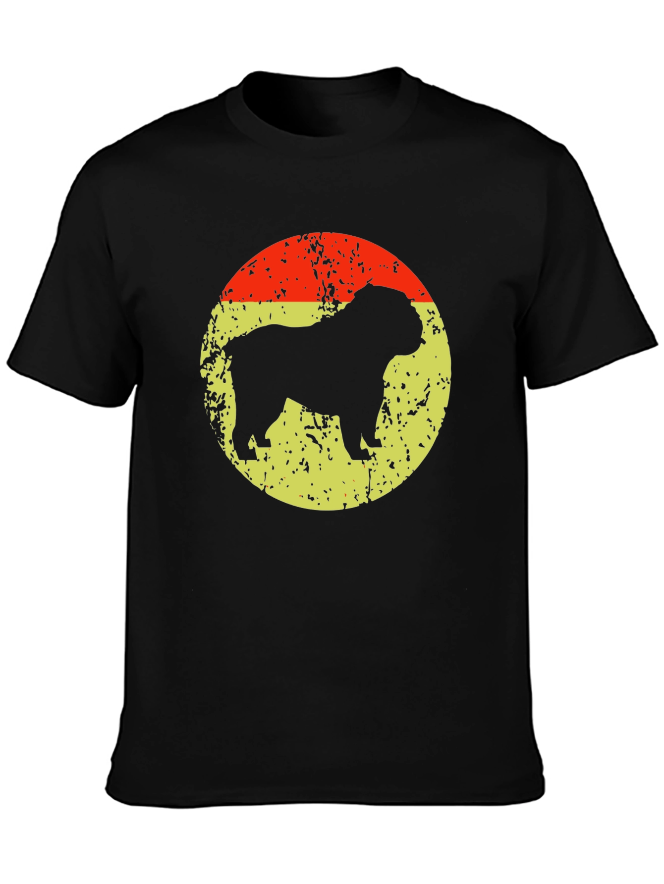 Black Bulldog Silhouette Graphic T-Shirt view 3