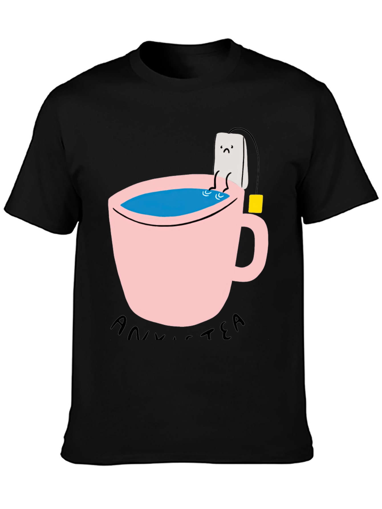 Black Funny Anni-Tea T-Shirt - Unisex Cotton Blend view 3
