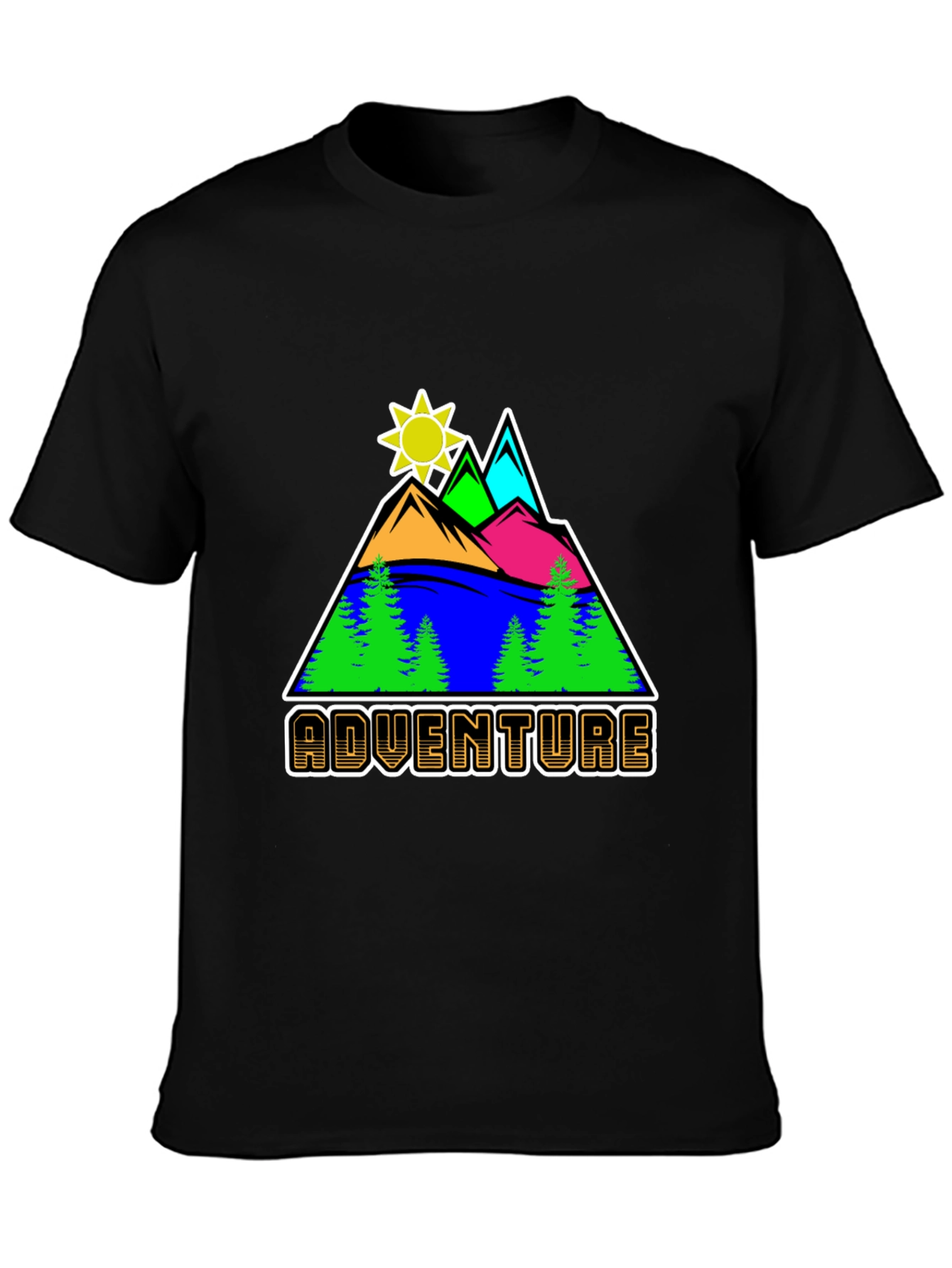 Black Adventure Graphic T-Shirt - Nature Inspired Design view 3