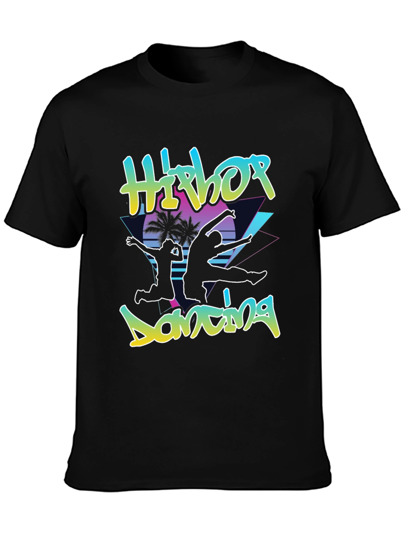 Black Retro Hip Hop Dancing Graphic Tee view 3
