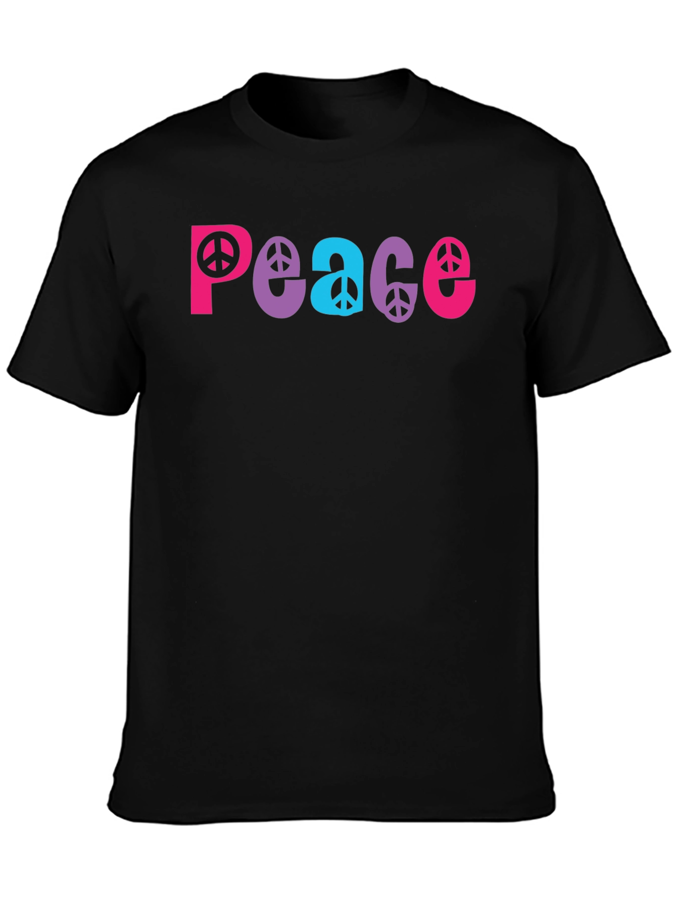 Black Peace Sign Graphic Tee - Black view 3