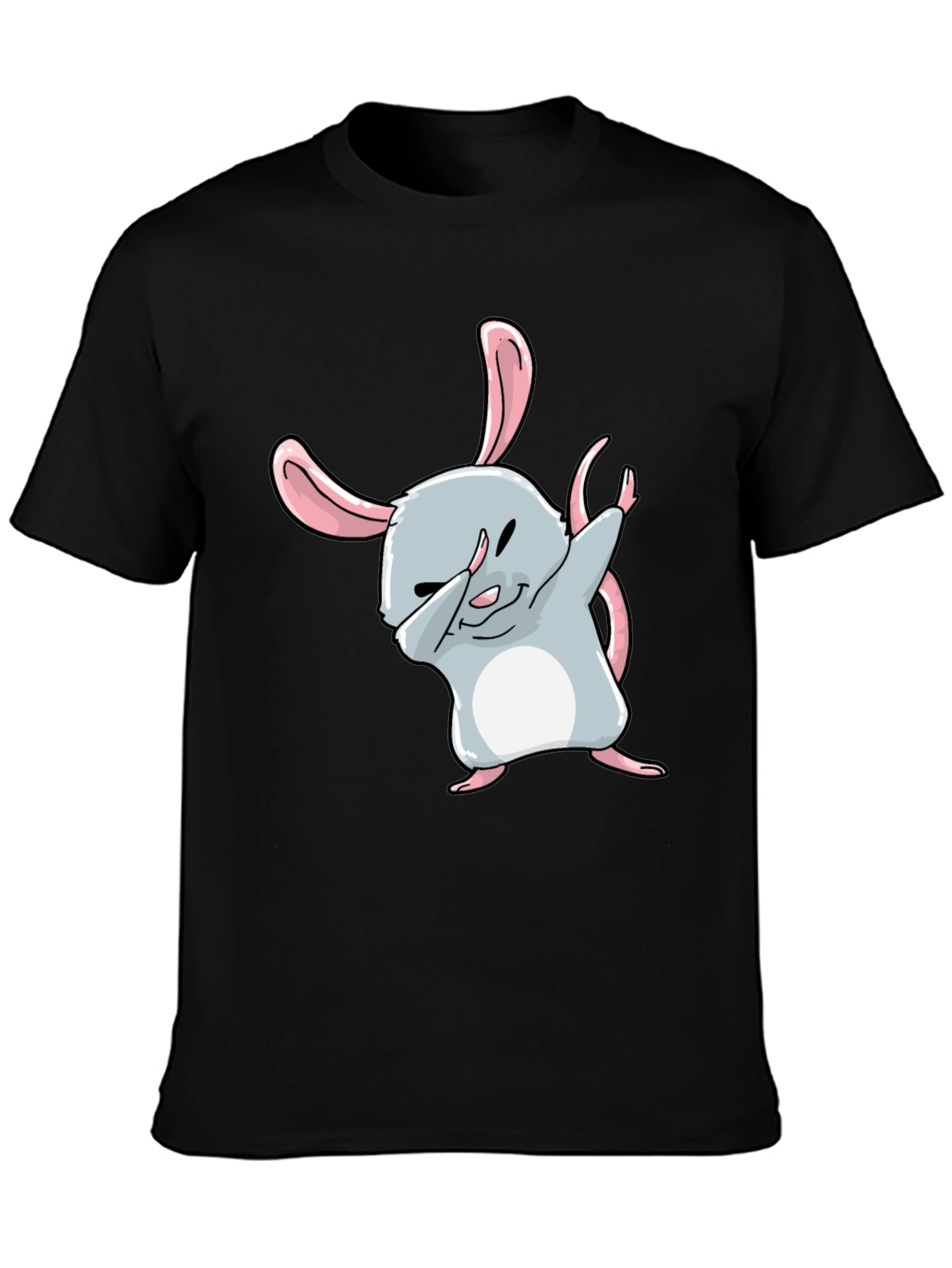 Black Dabbing Hamster Graphic Tee - Cool & Trendy view 3