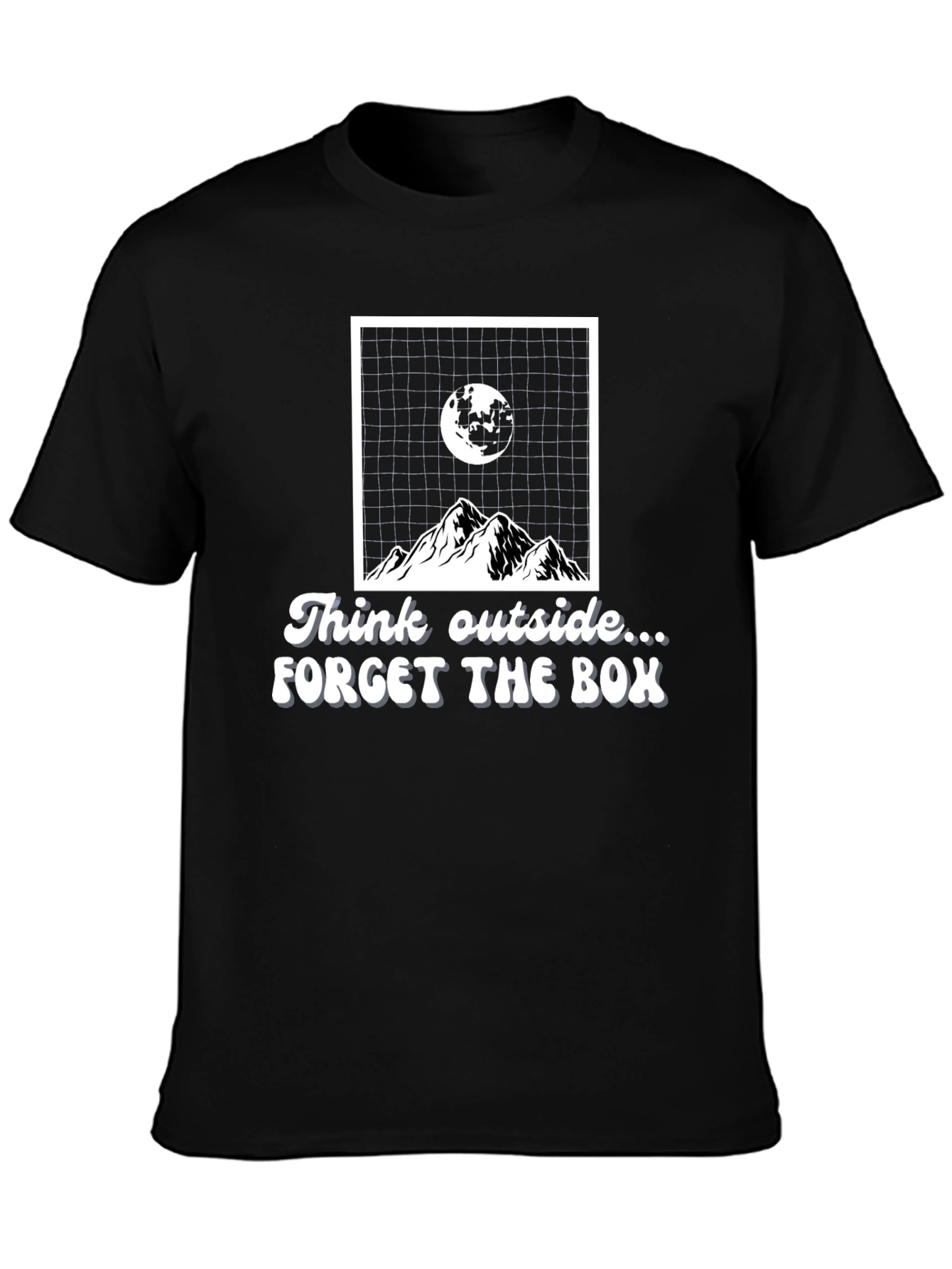 Black Think Outside the Box Graphic T-Shirt view 3