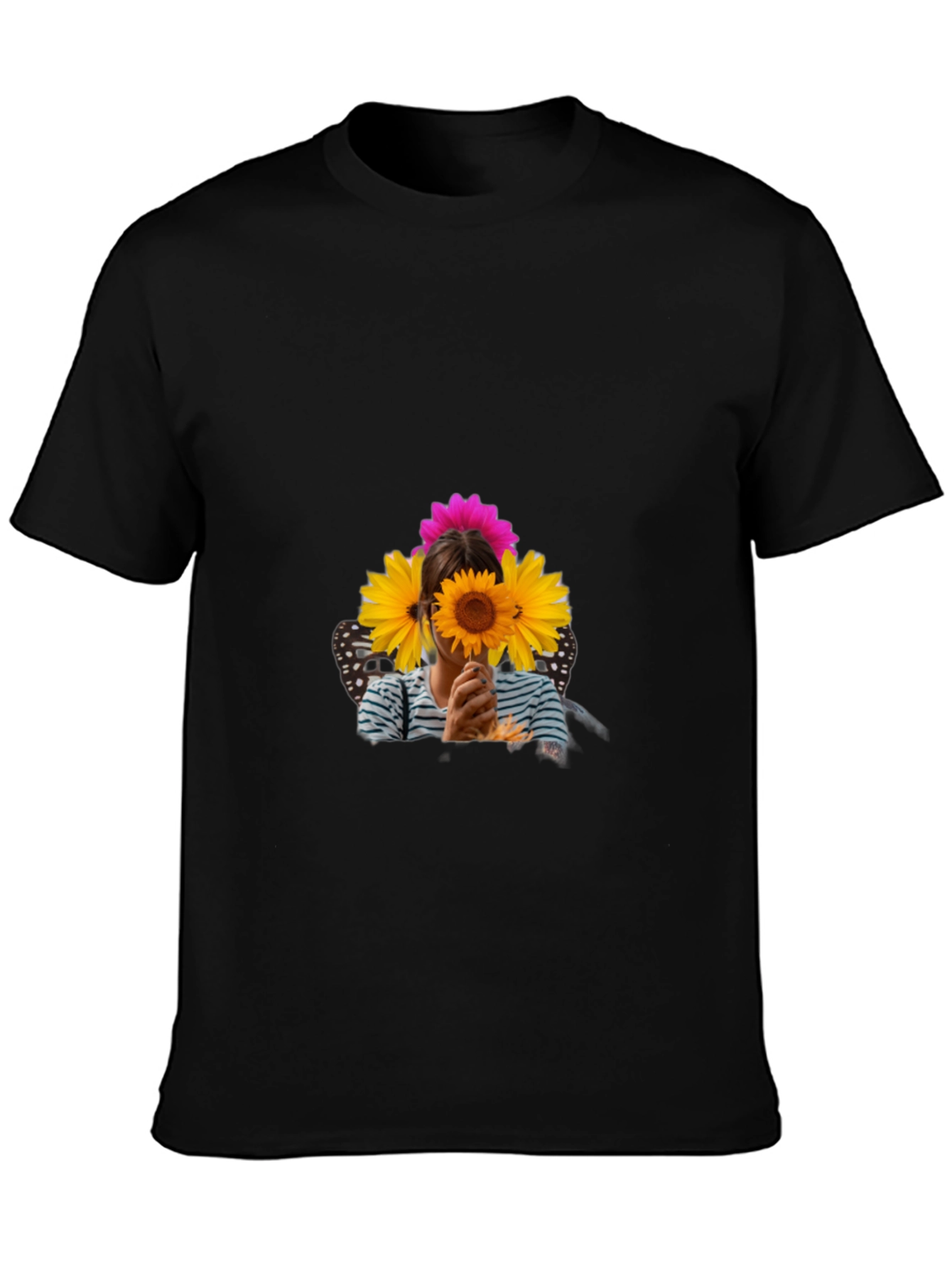 Black Sunflower Graphic Black T-Shirt view 3