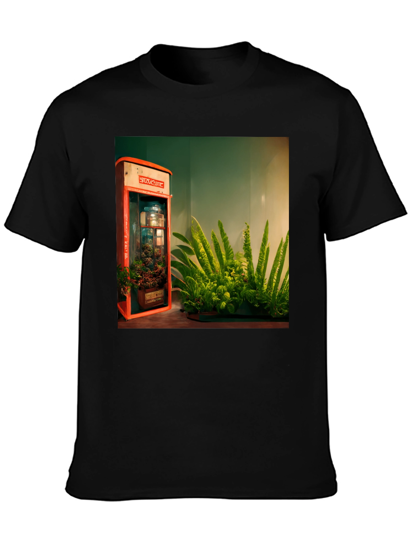 Black Urban Garden Graphic Tee - Black Cotton Blend view 3